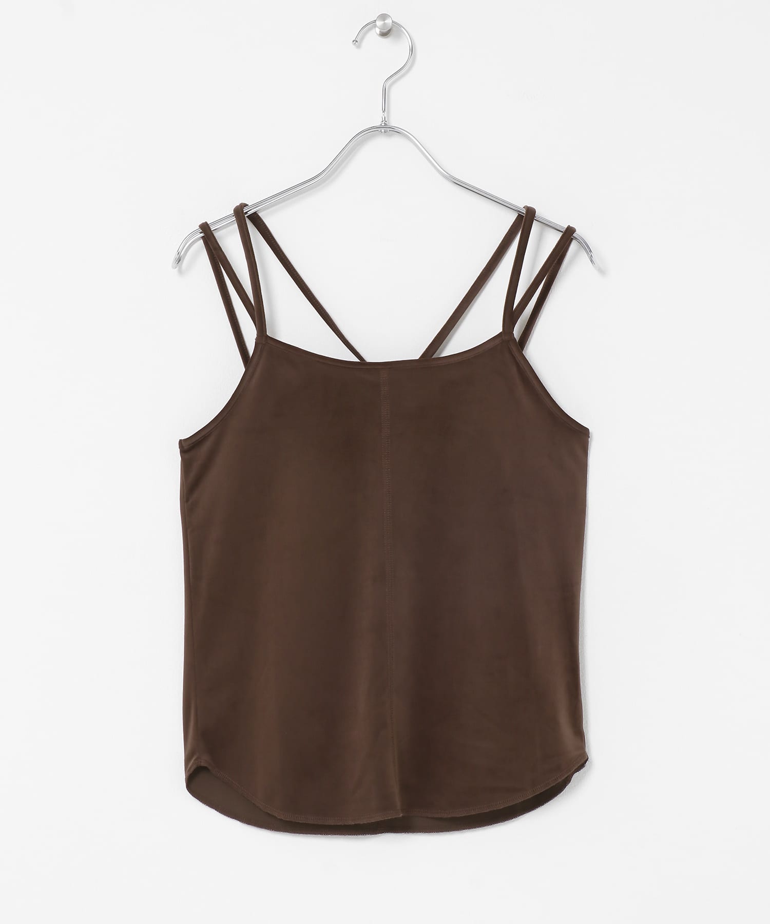 マイクロベロアホルターキャミソール BROWN One