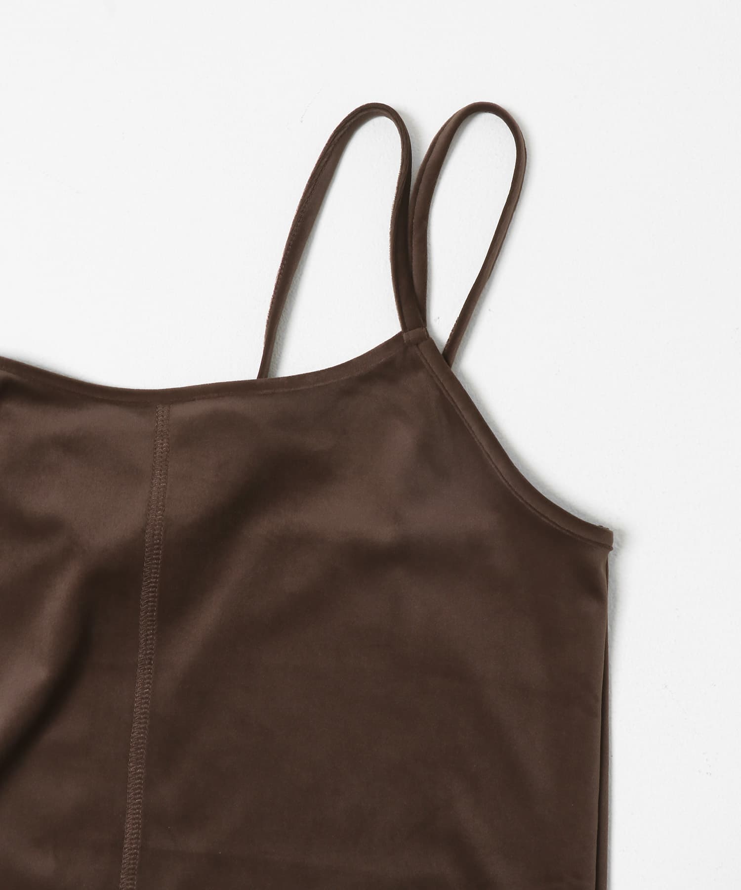 マイクロベロアホルターキャミソール BROWN One