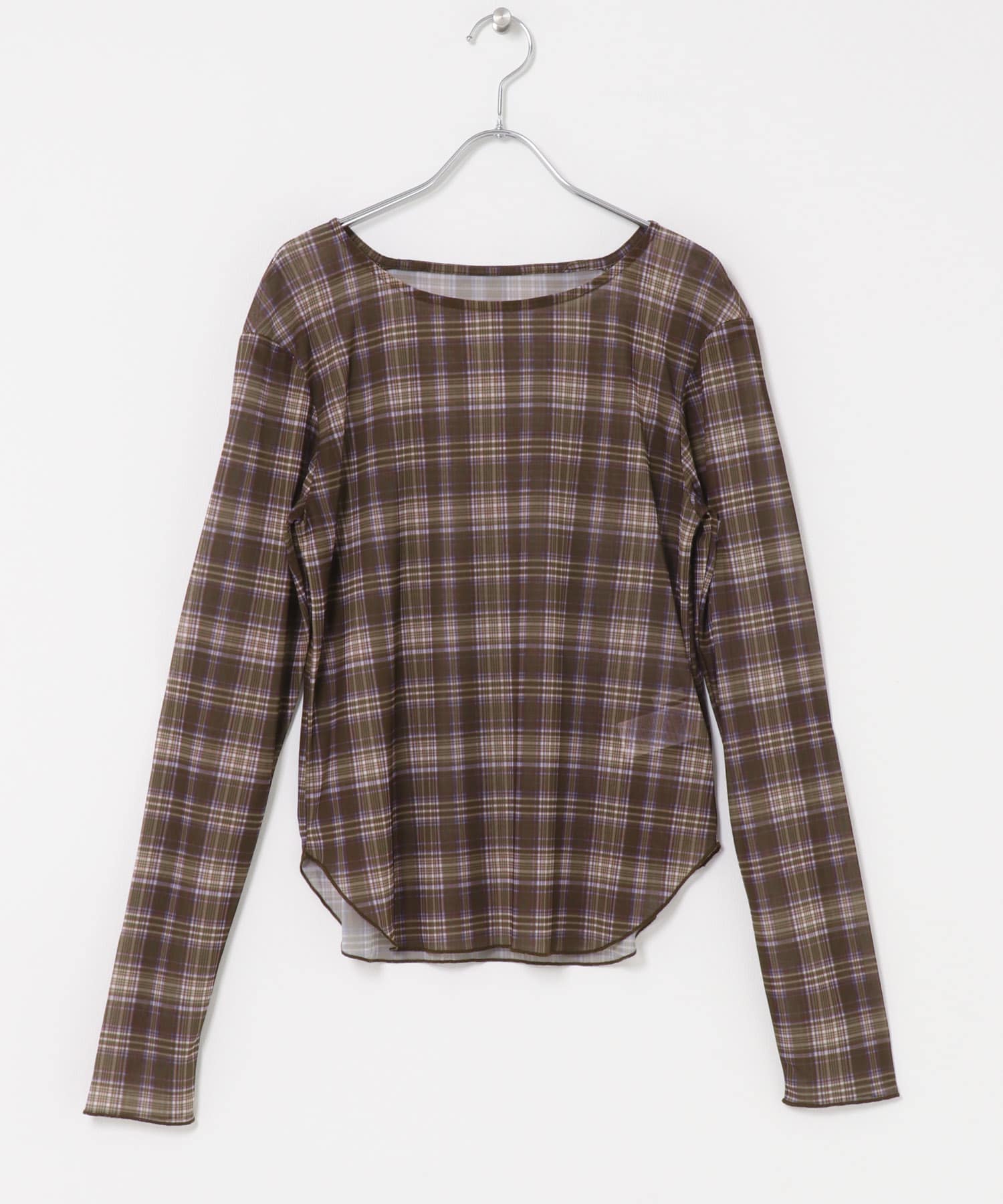 シアーギャザーロンTEE BROWNcheck One