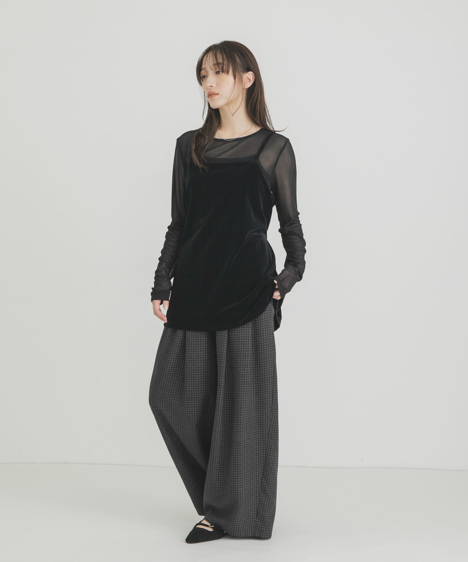 ベロアキャミソールSETシアートップス(One CCL×GRAY): トップス｜URBAN
