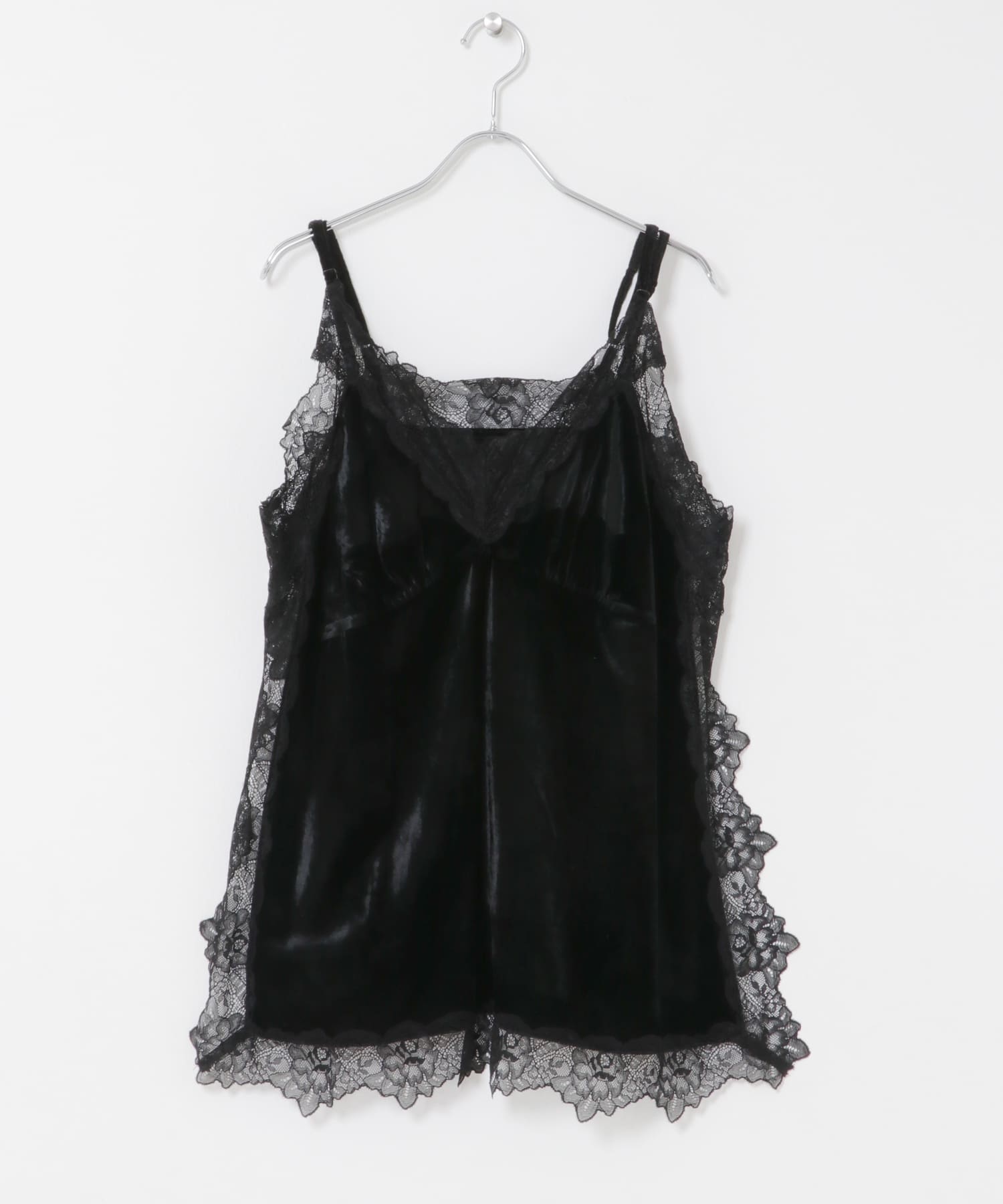 ベロアレースキャミソール BLACK One