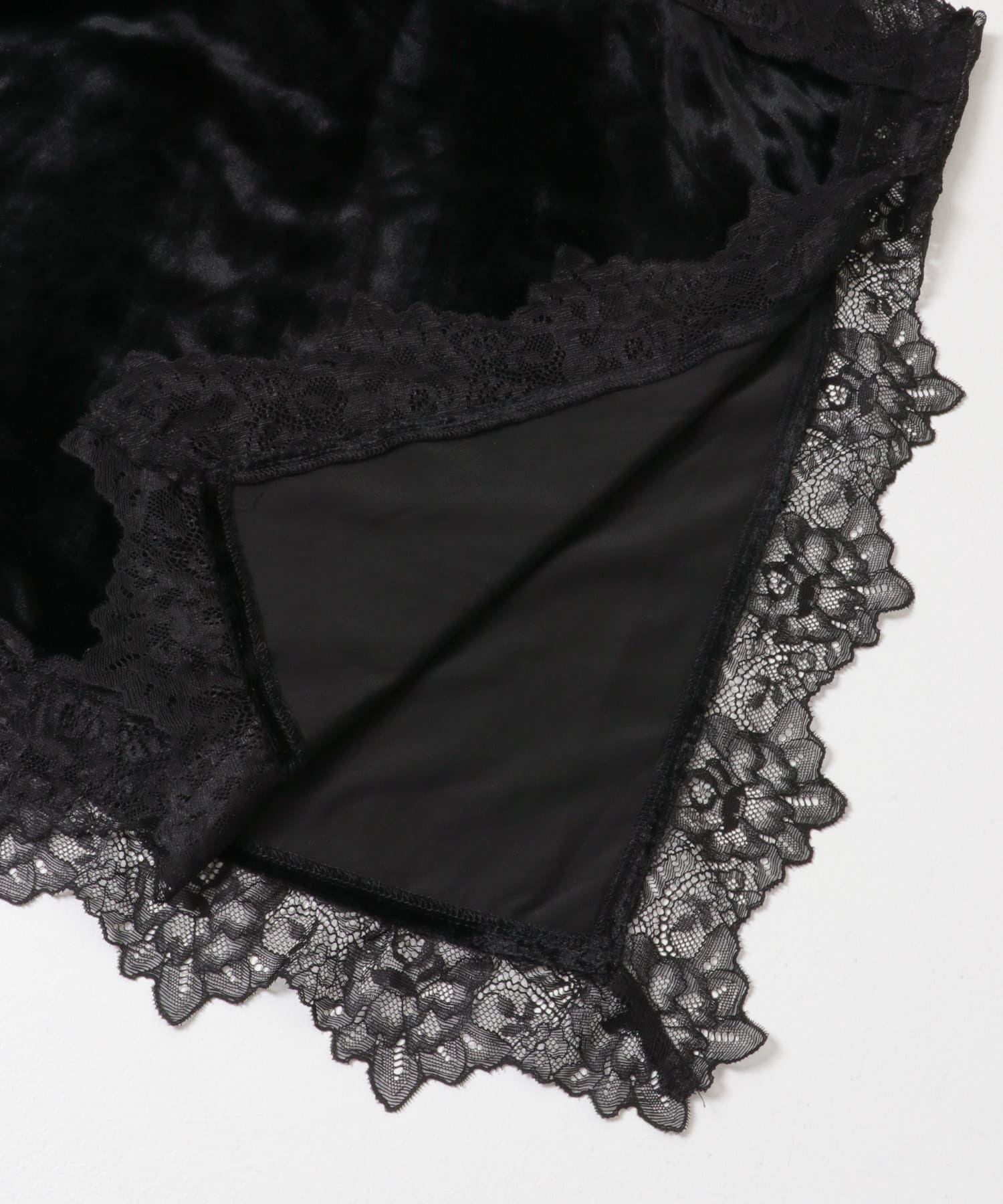ベロアレースキャミソール BLACK One