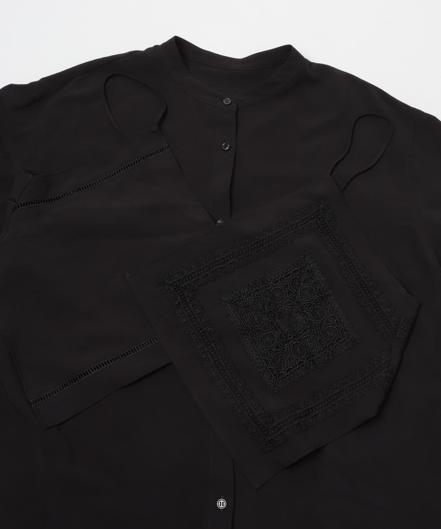 ハンカチーフビスチェSETシャツ BLACK One