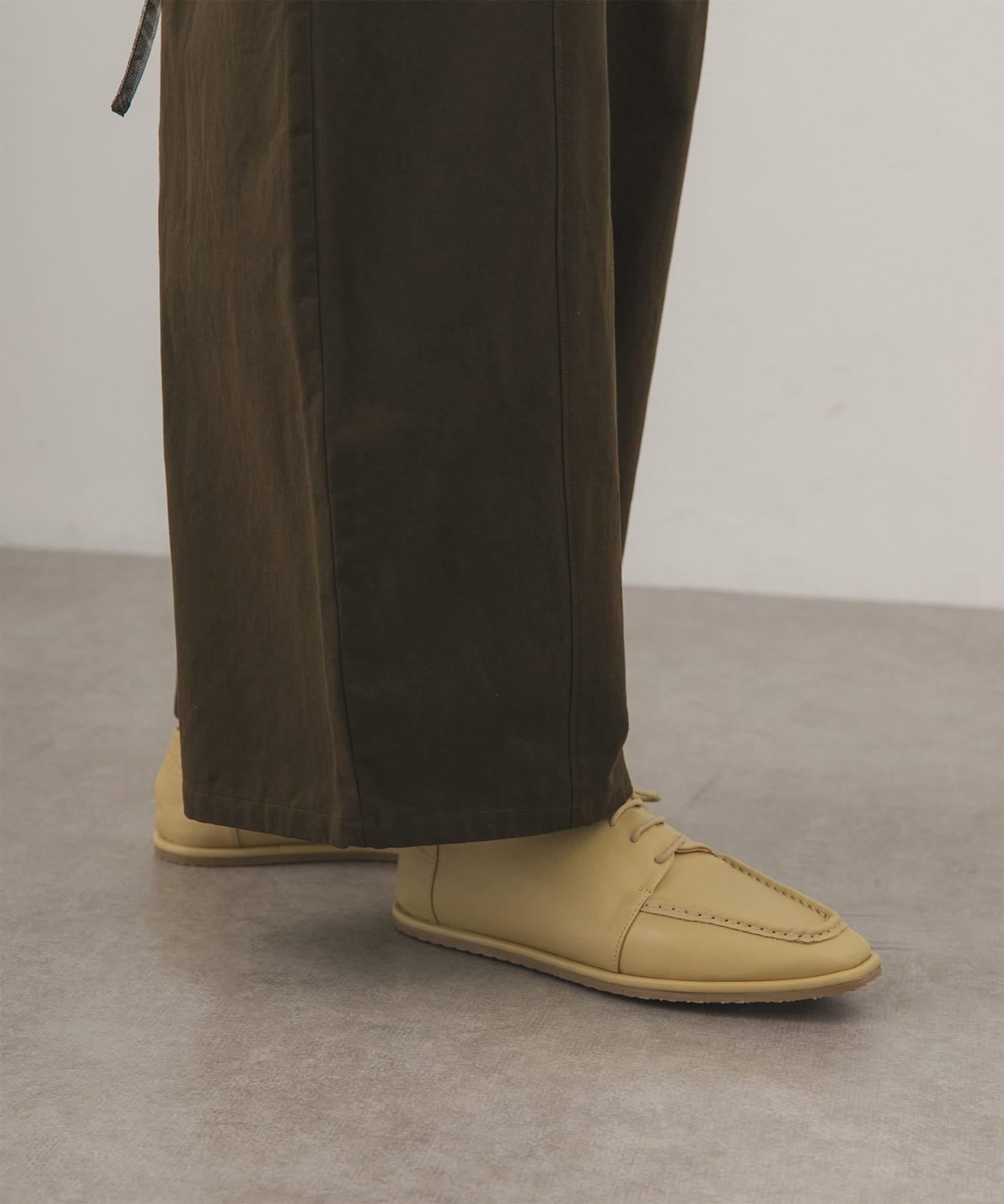レースアップフラットシューズ YEL.BEIGE 37