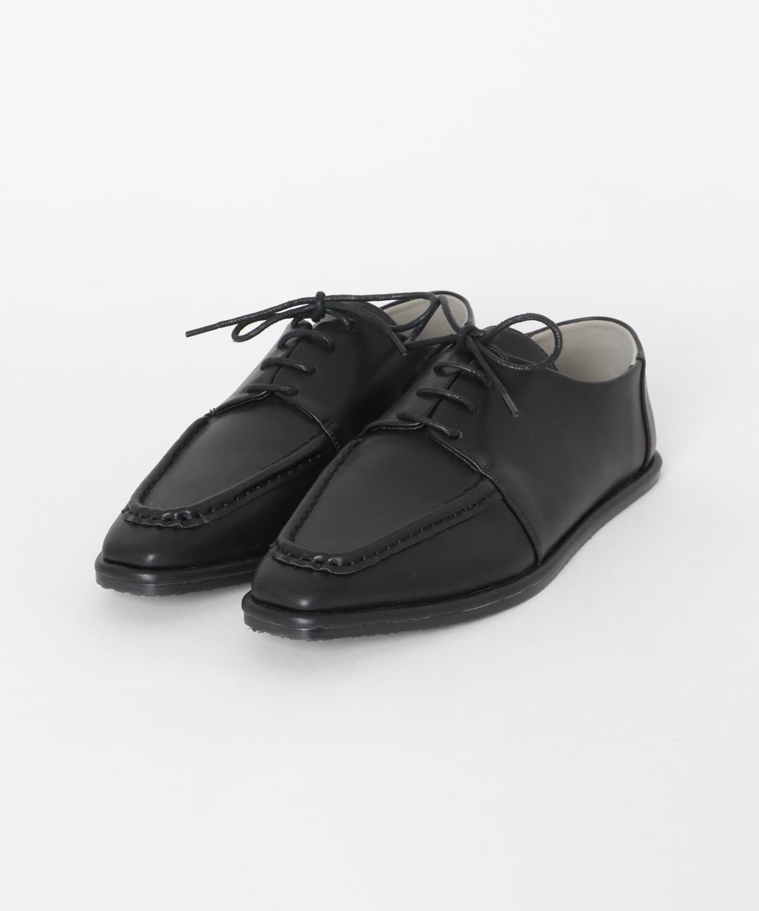 レースアップフラットシューズ BLACK 37