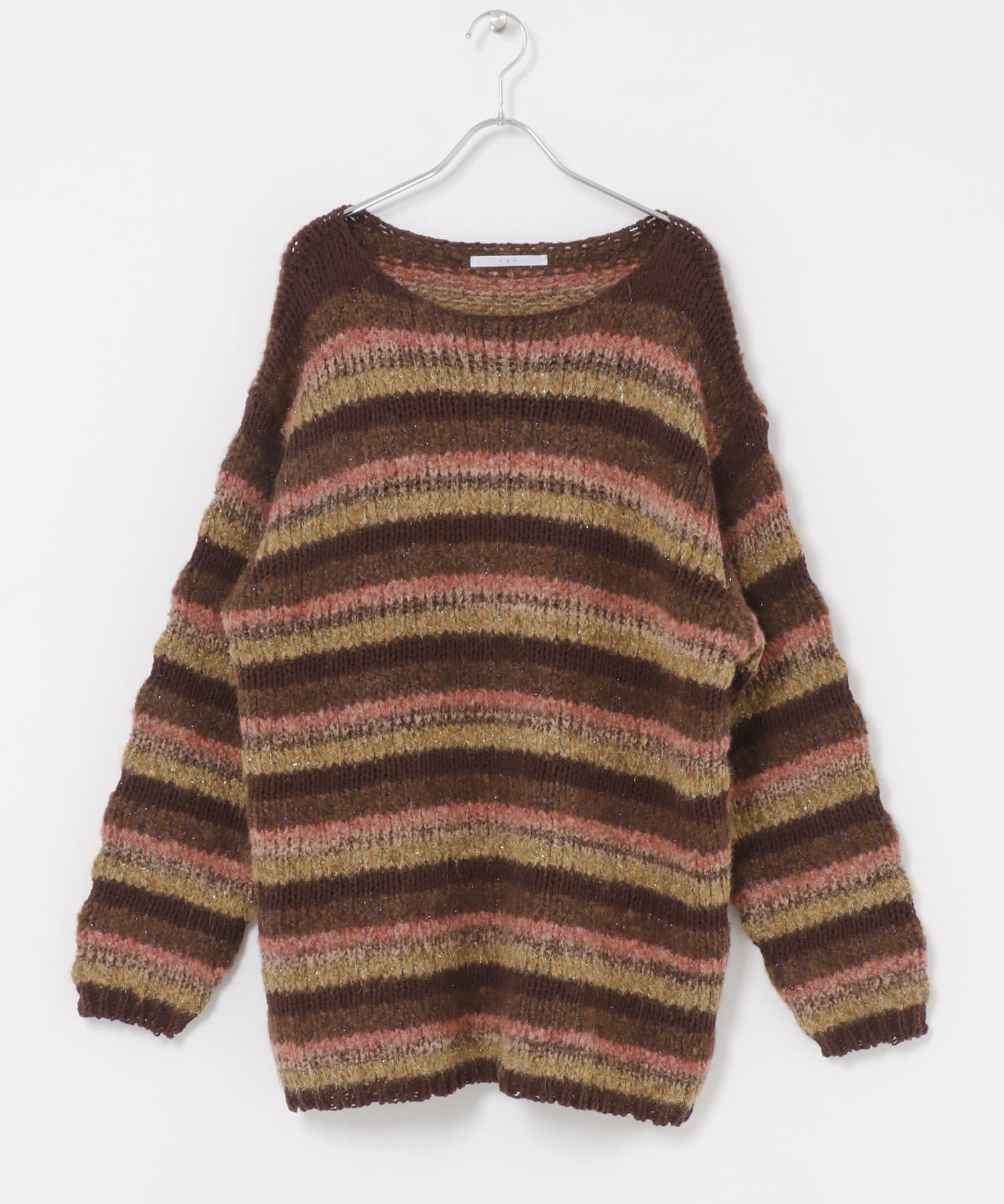 マルチボーダールーズニット BROWNMIX One