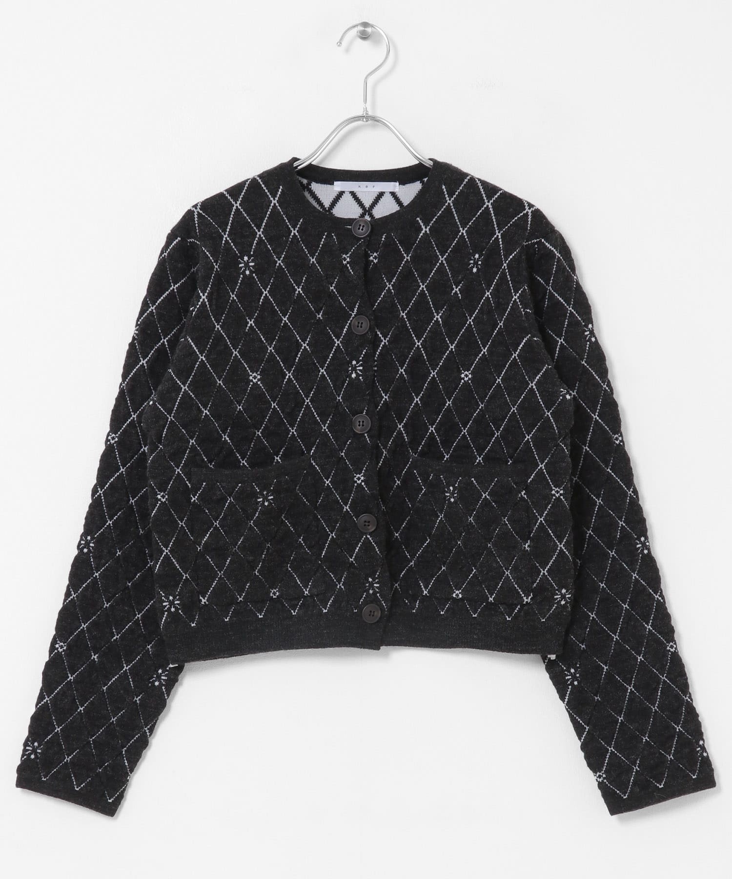 キルティングショートカーディガン CHARCOAL One