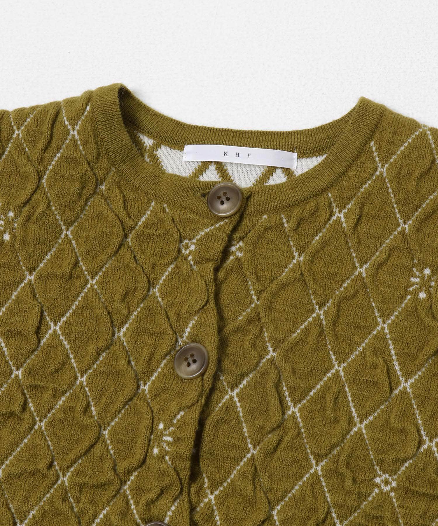 キルティングショートカーディガン OLIVE One