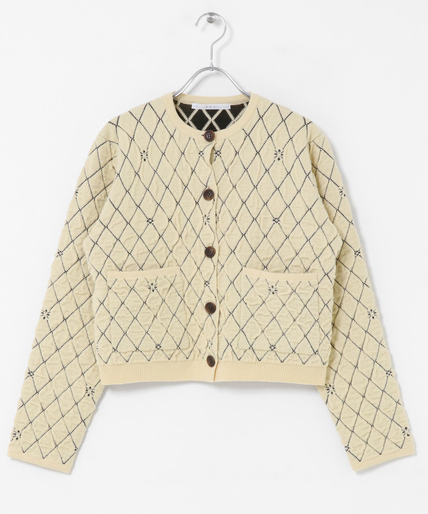 キルティングショートカーディガン CHALK One