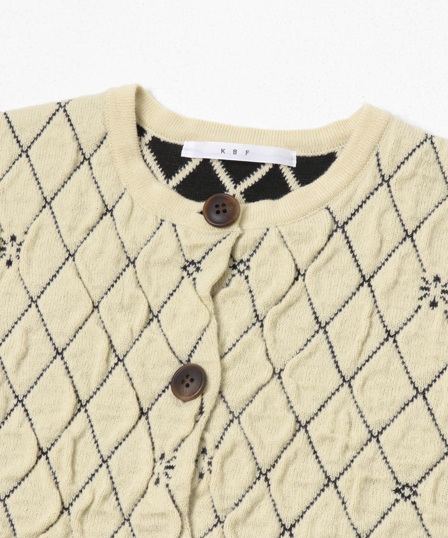キルティングショートカーディガン CHALK One