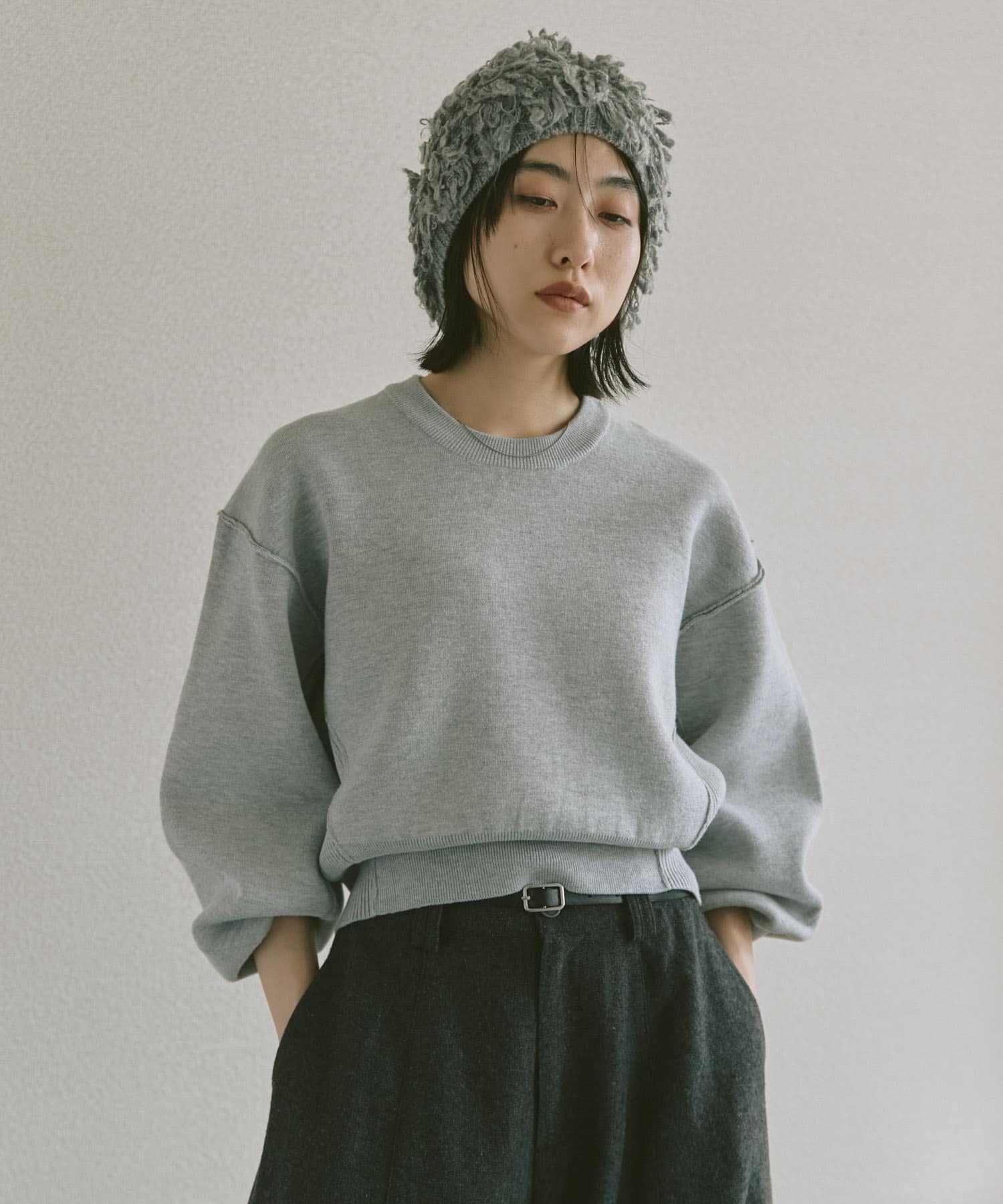 WEB限定』スウェットライクニット(One TOP GRAY): トップス｜URBAN
