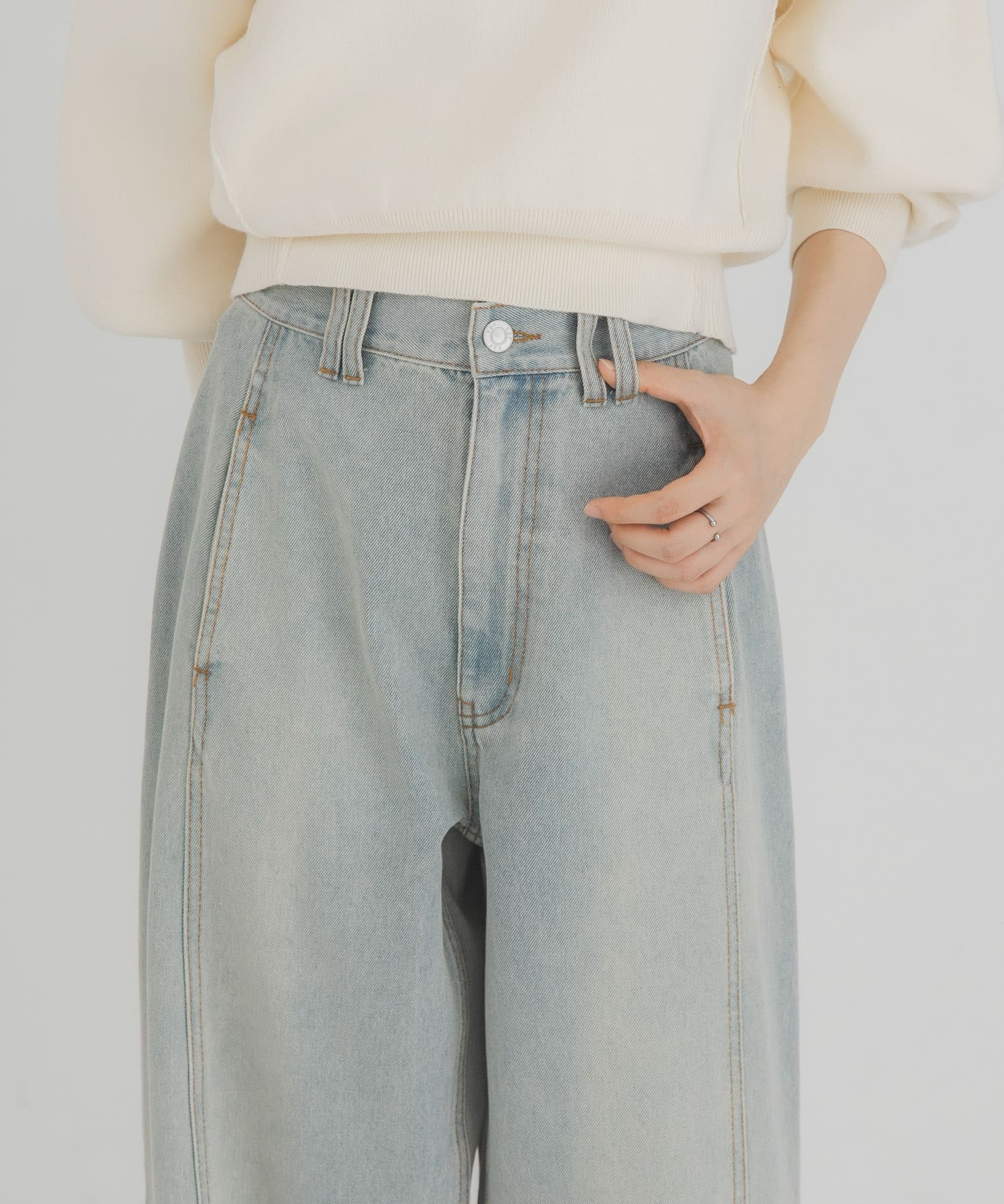 フロントシームストレードデニム