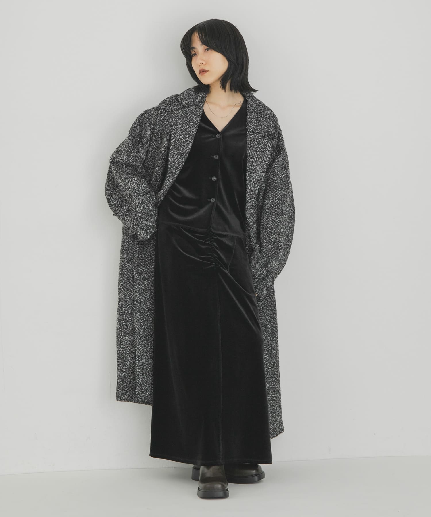 ベロアブラウスSETスカート