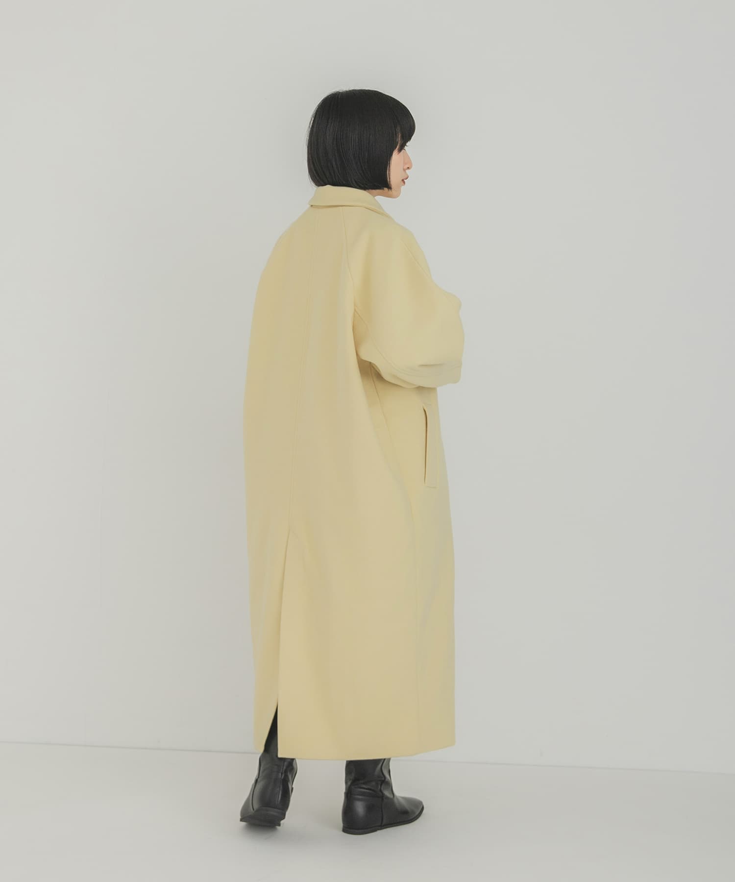 ステンカラーコクーンロングコート(36 BLACK): アウター｜URBAN