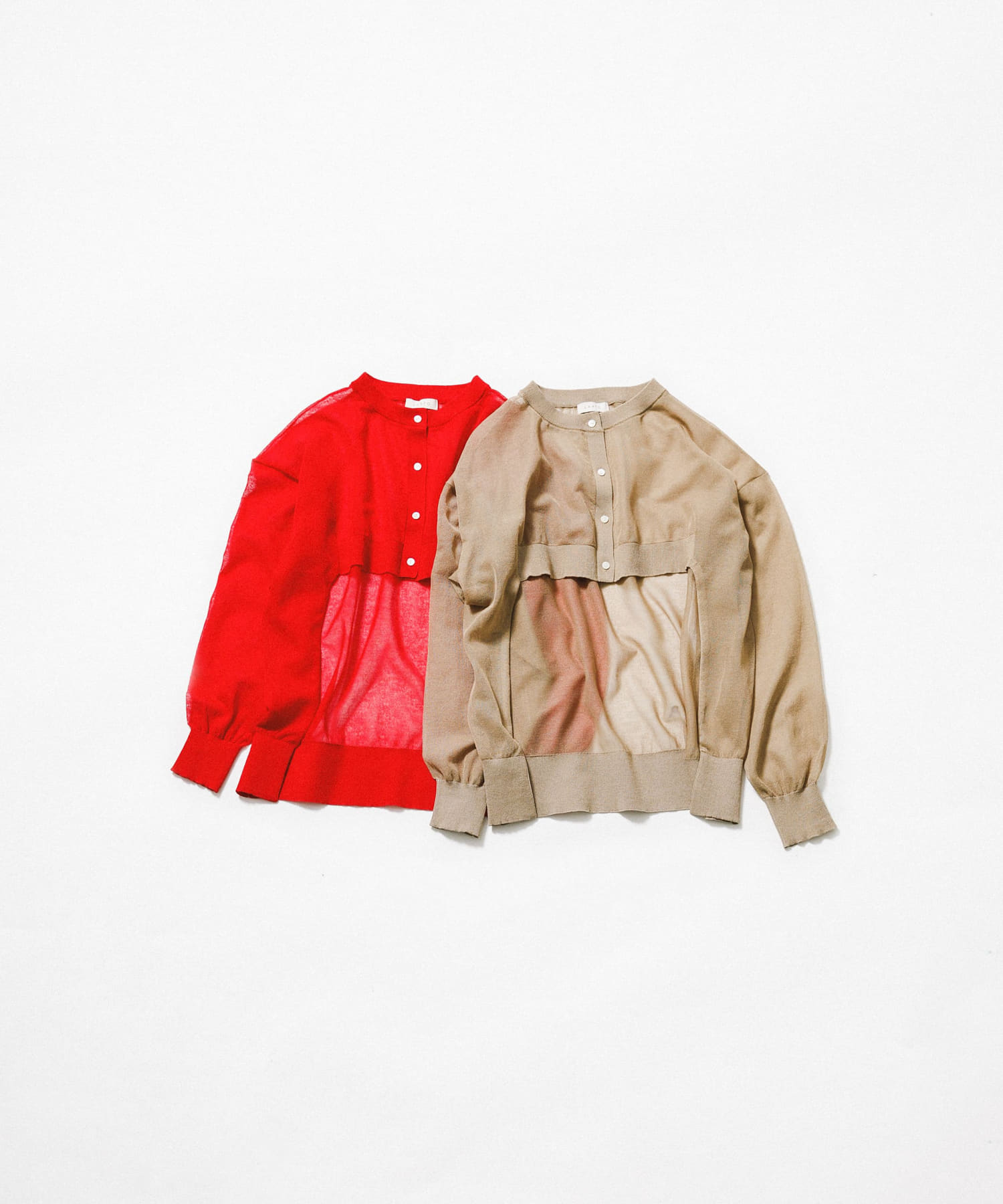 sheer cardigan ラクダ Free