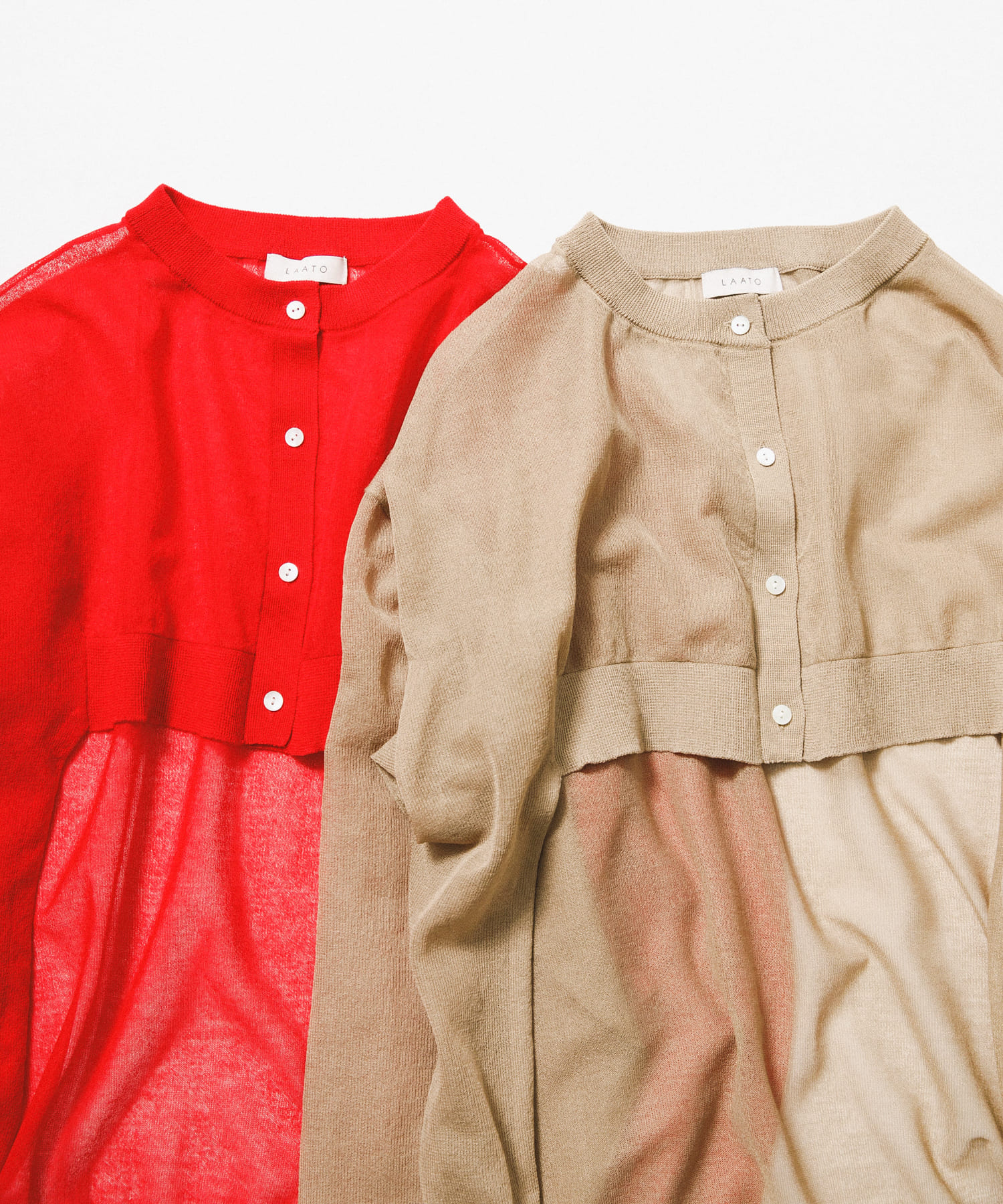 sheer cardigan ラクダ Free