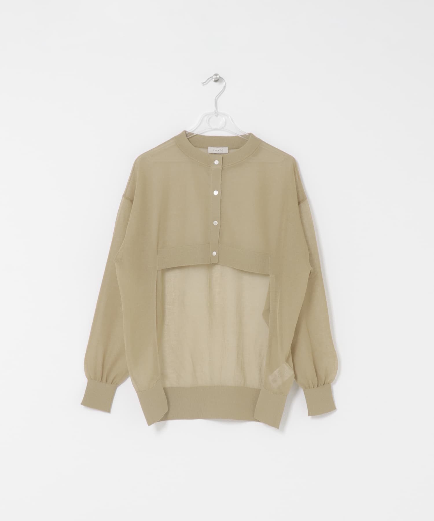 sheer cardigan ラクダ Free