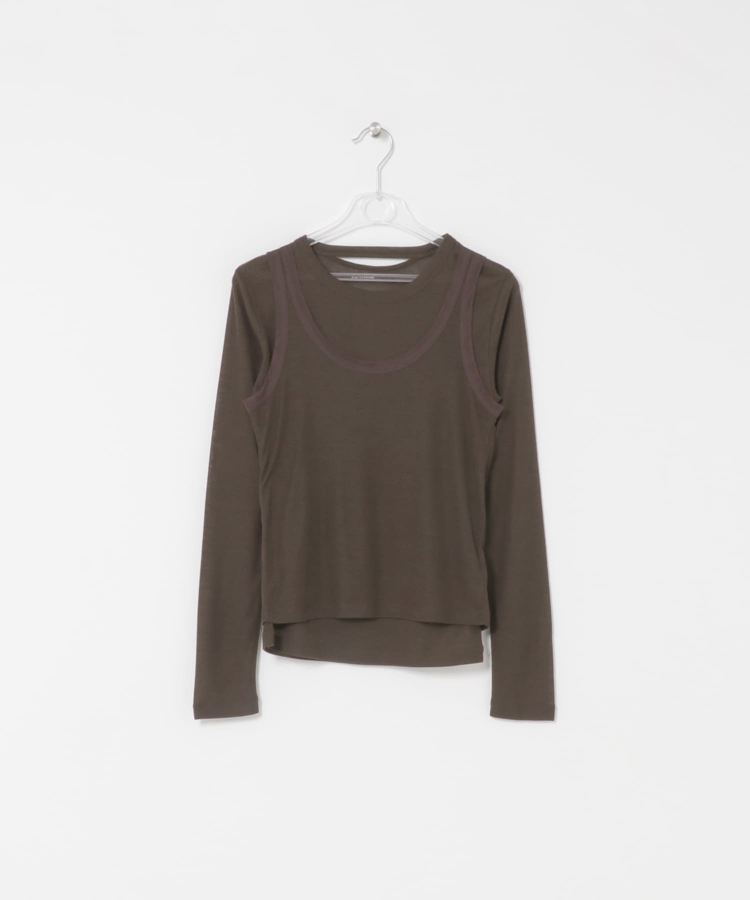 layered piping tee チョコレート Free