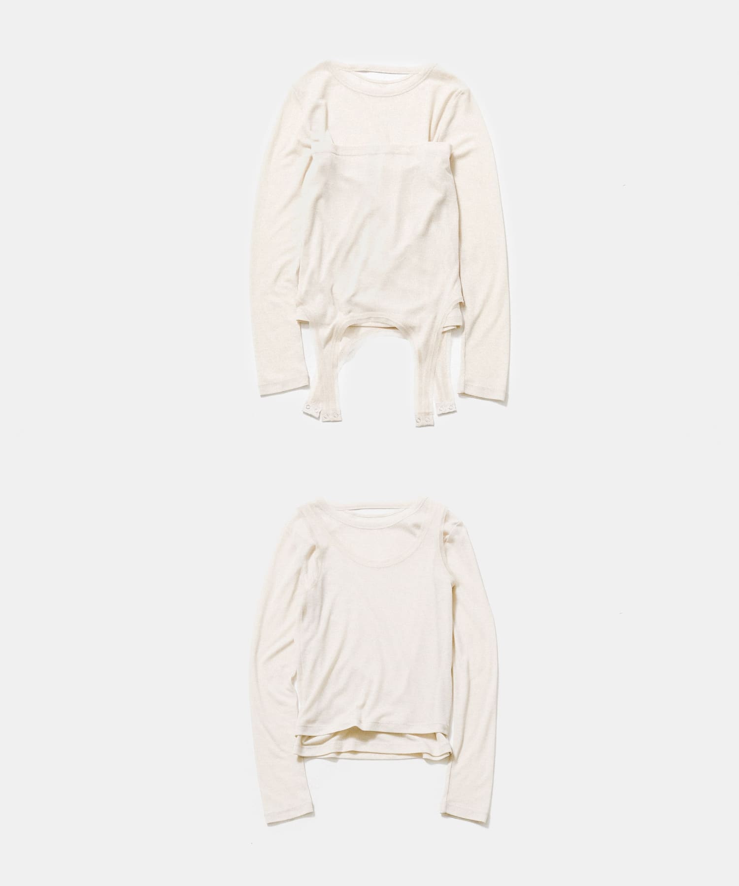 layered piping tee クリーム Free