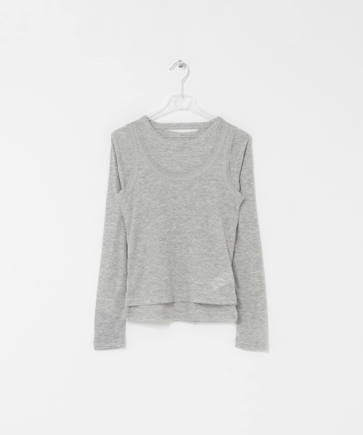 layered piping tee ネズミ Free