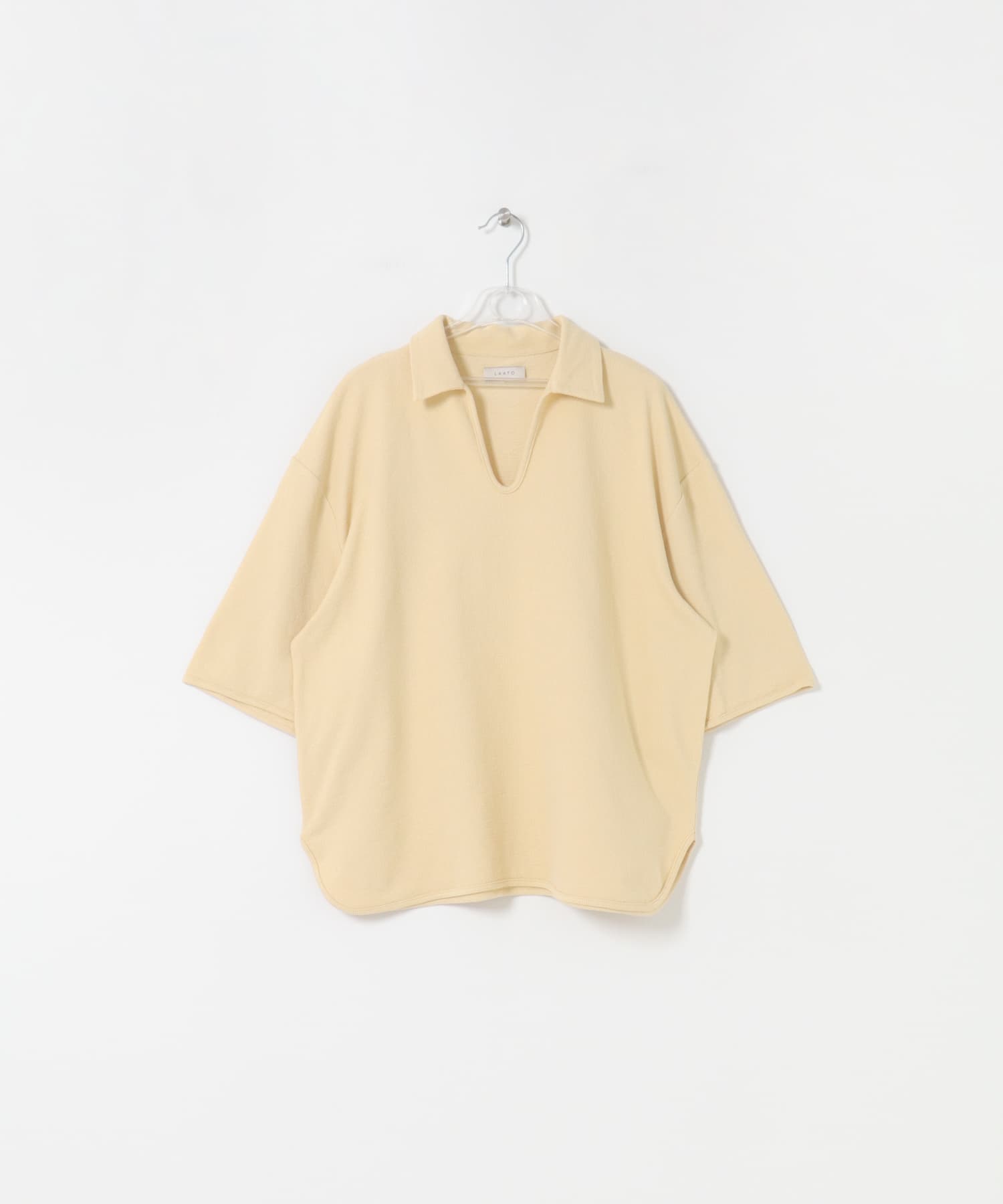 open collared tee クリーム Free