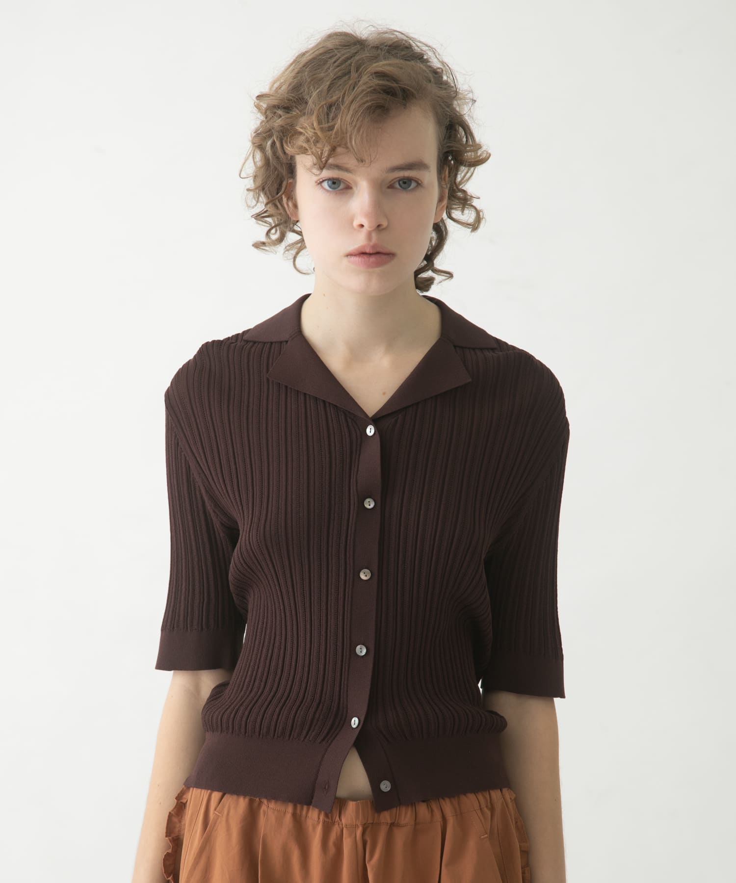 knit polo cardigan