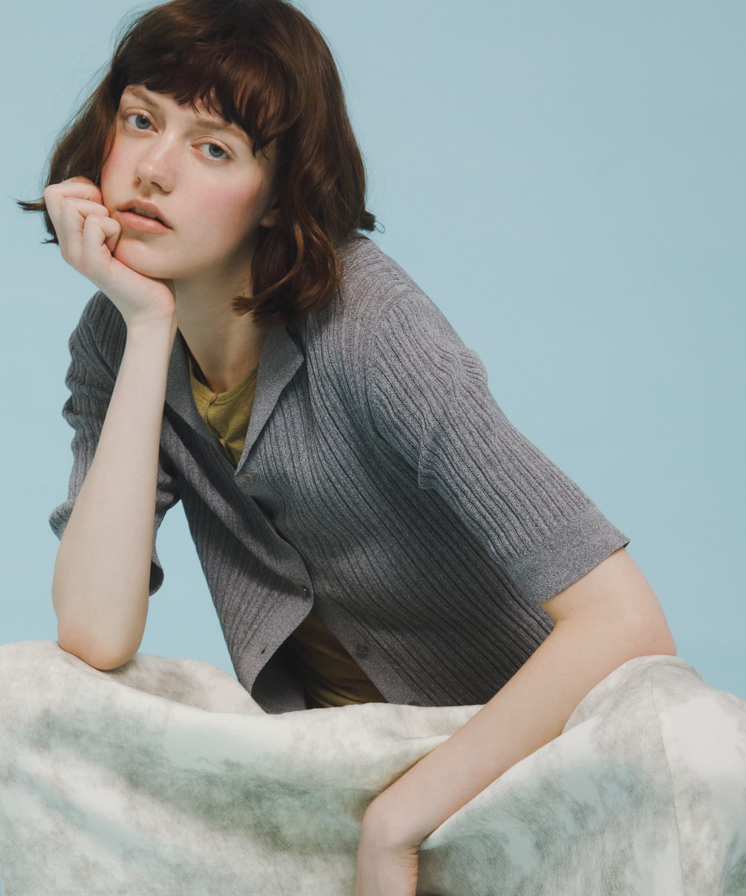 knit polo cardigan