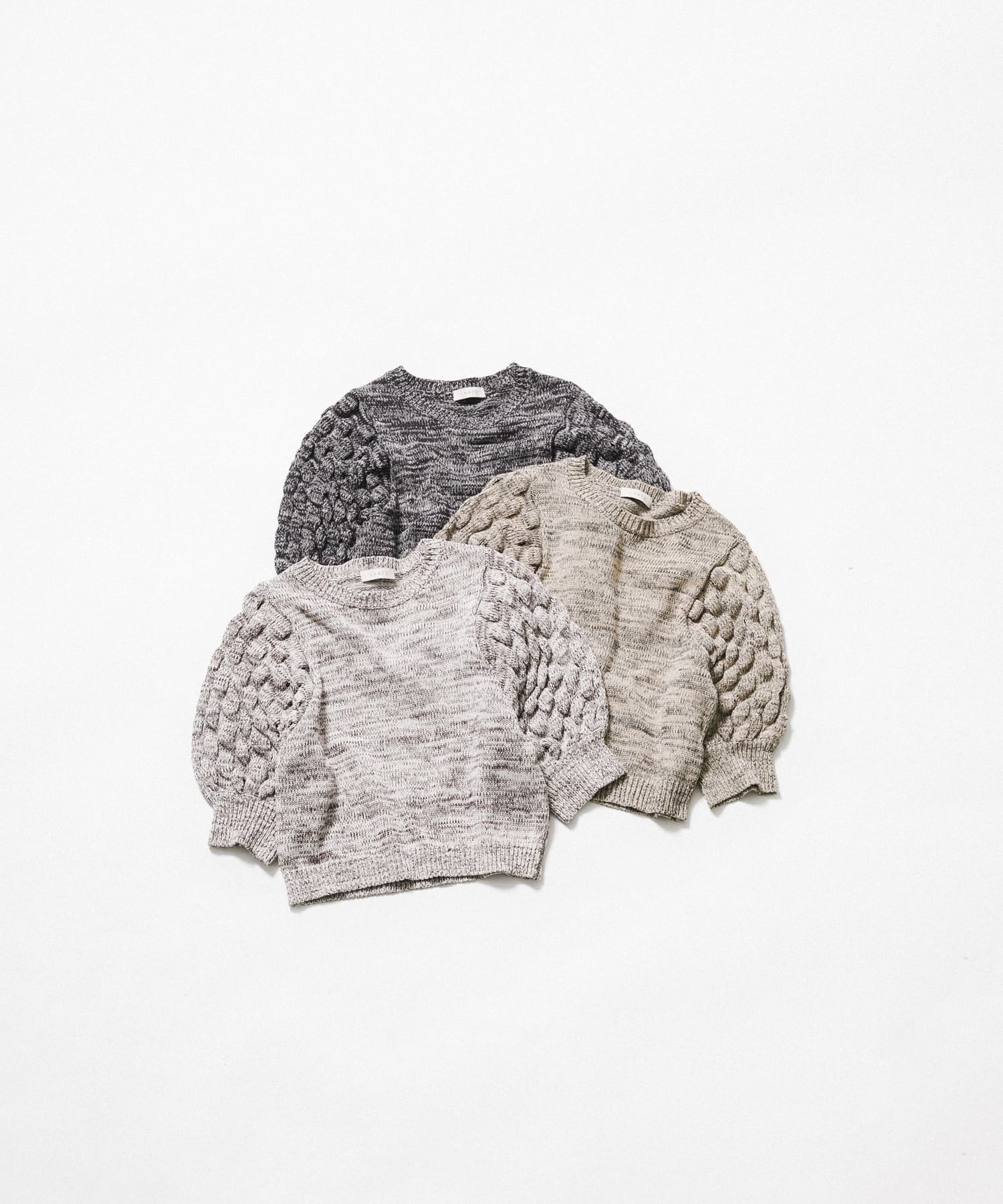 lantern sleeve knit バニラ Free