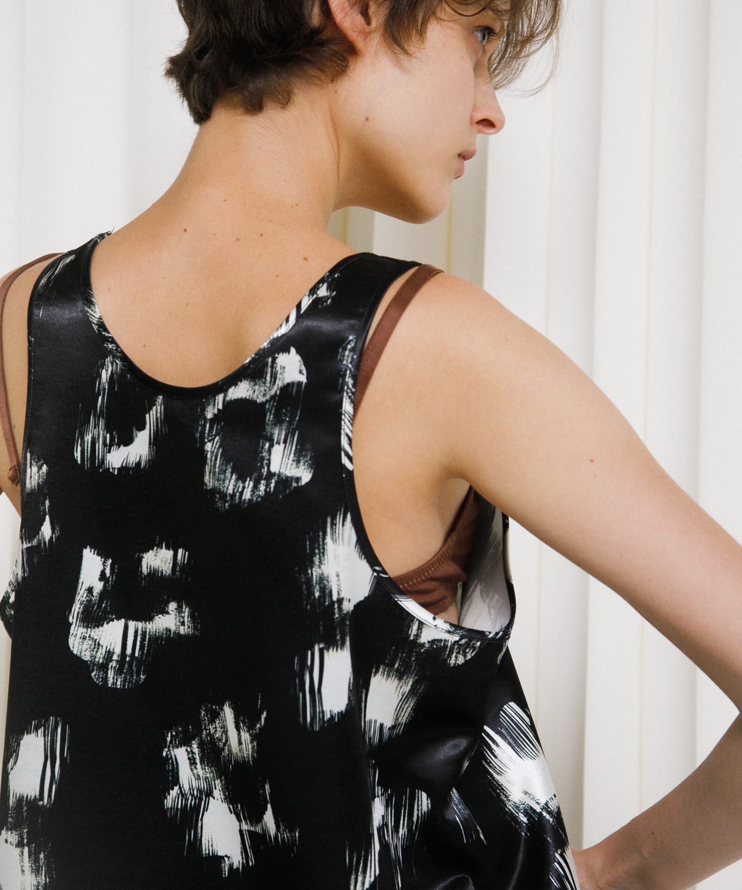 black flower blouse