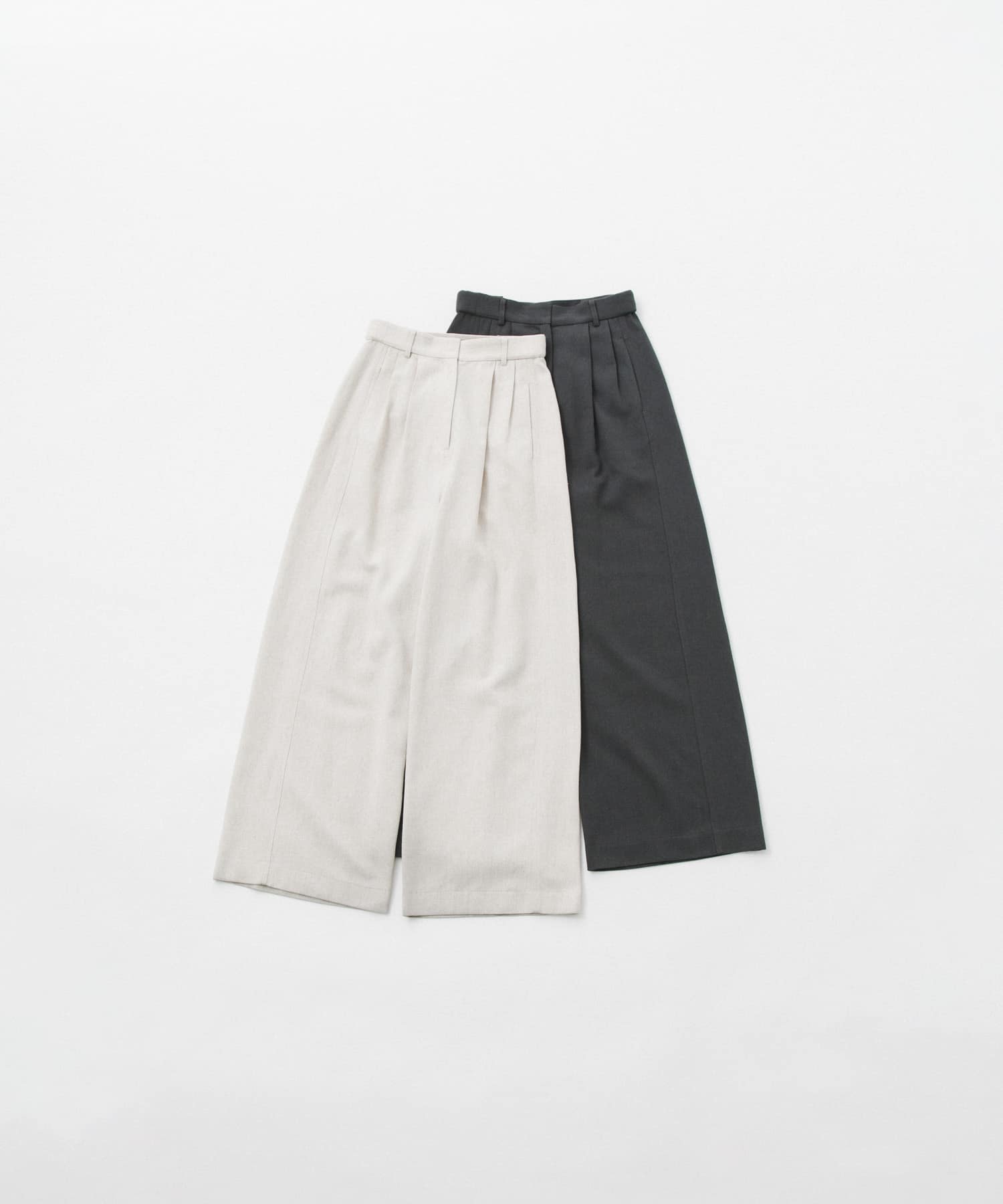 wide easy trousers クリーム Free
