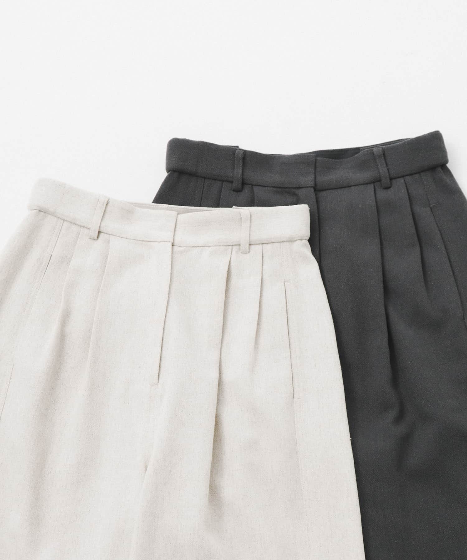 wide easy trousers クリーム Free