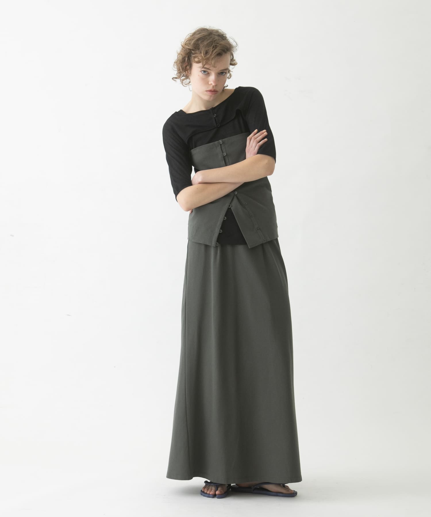 flare long  skirt  set