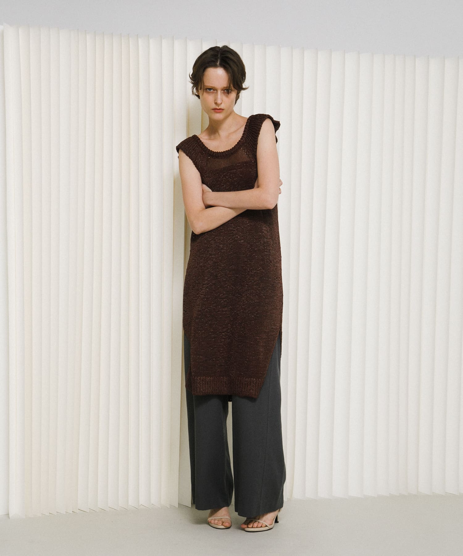 knit frill tunic