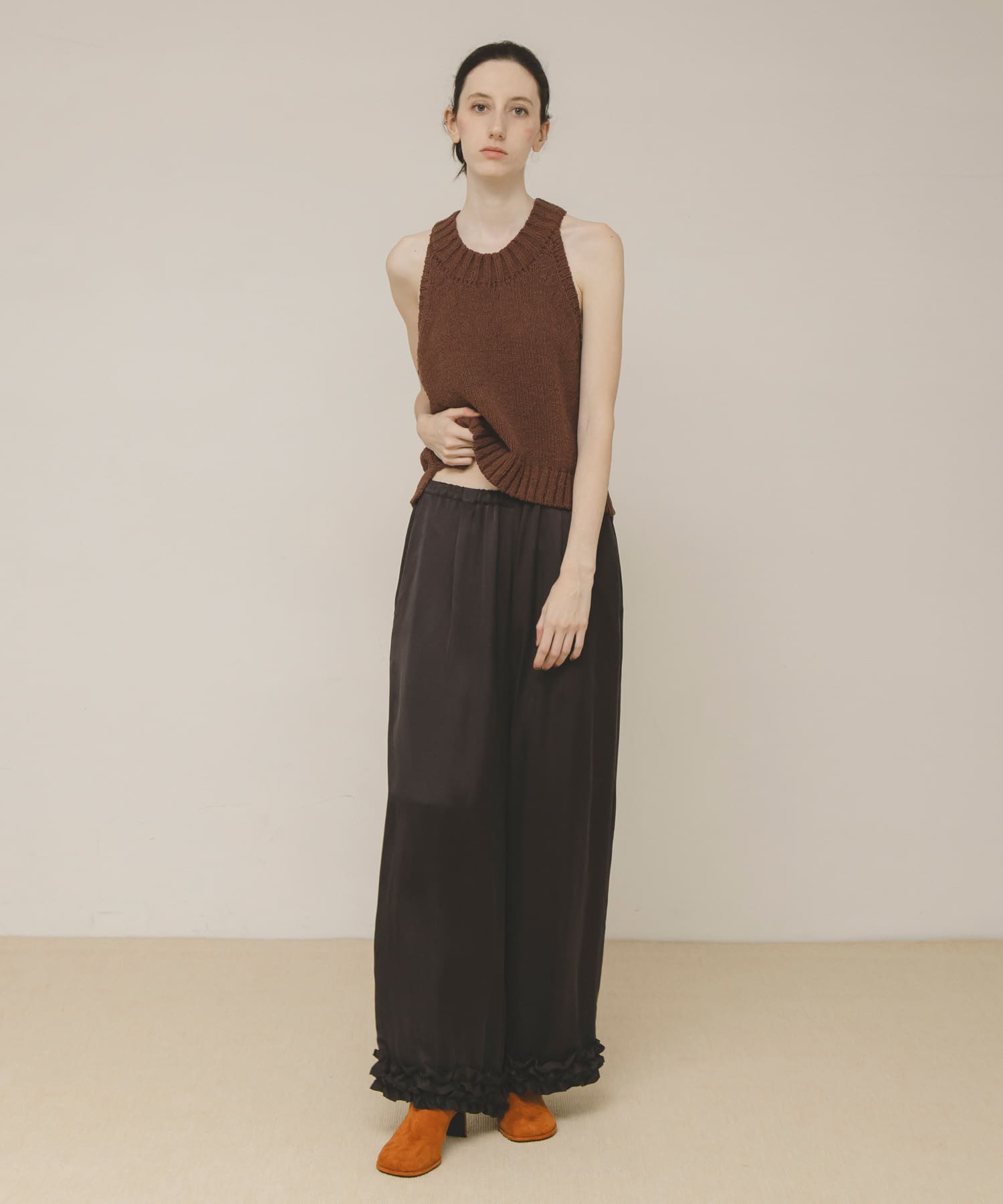 mix knit vest