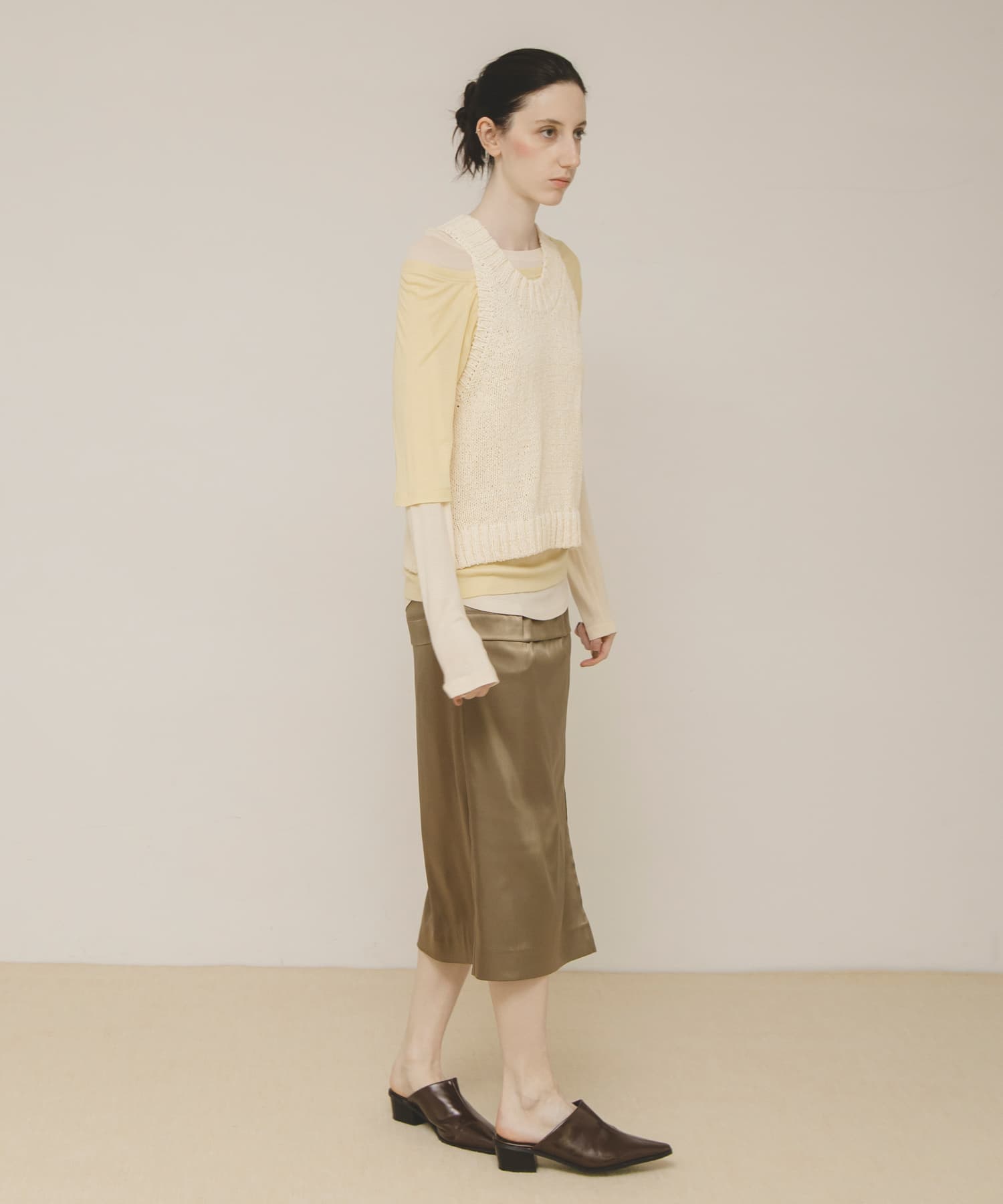 mix knit vest