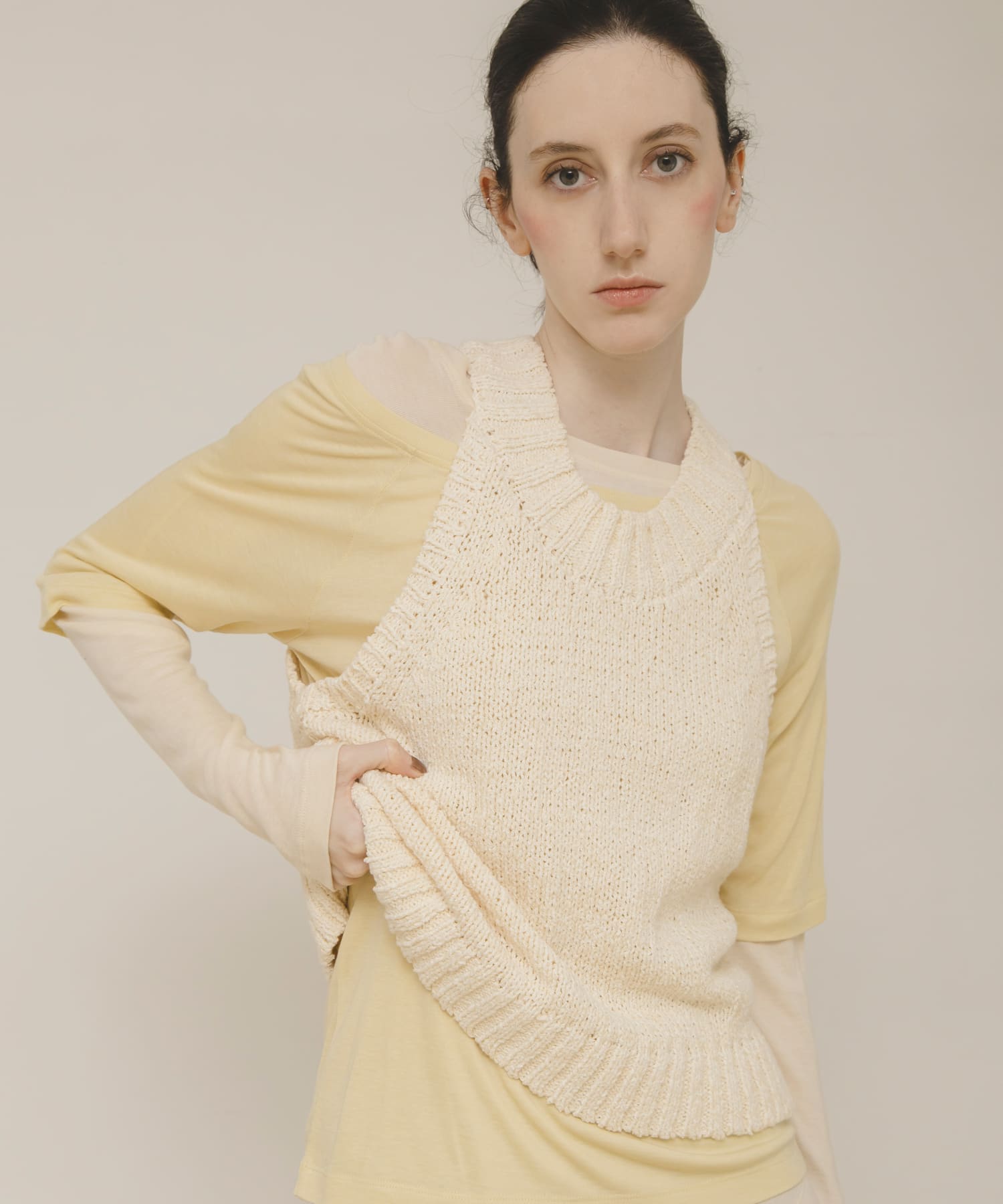 mix knit vest
