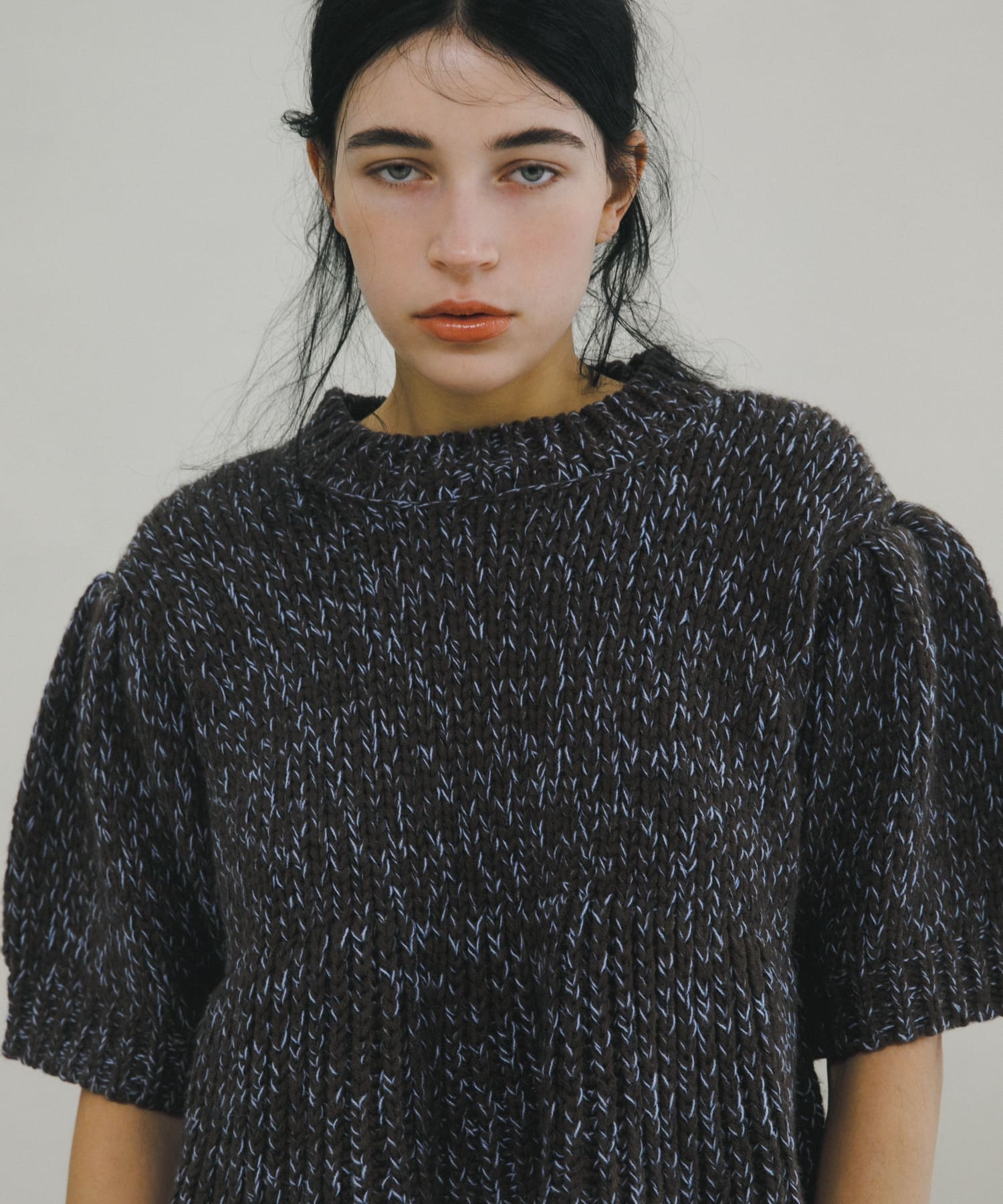 mix yarn frill knit