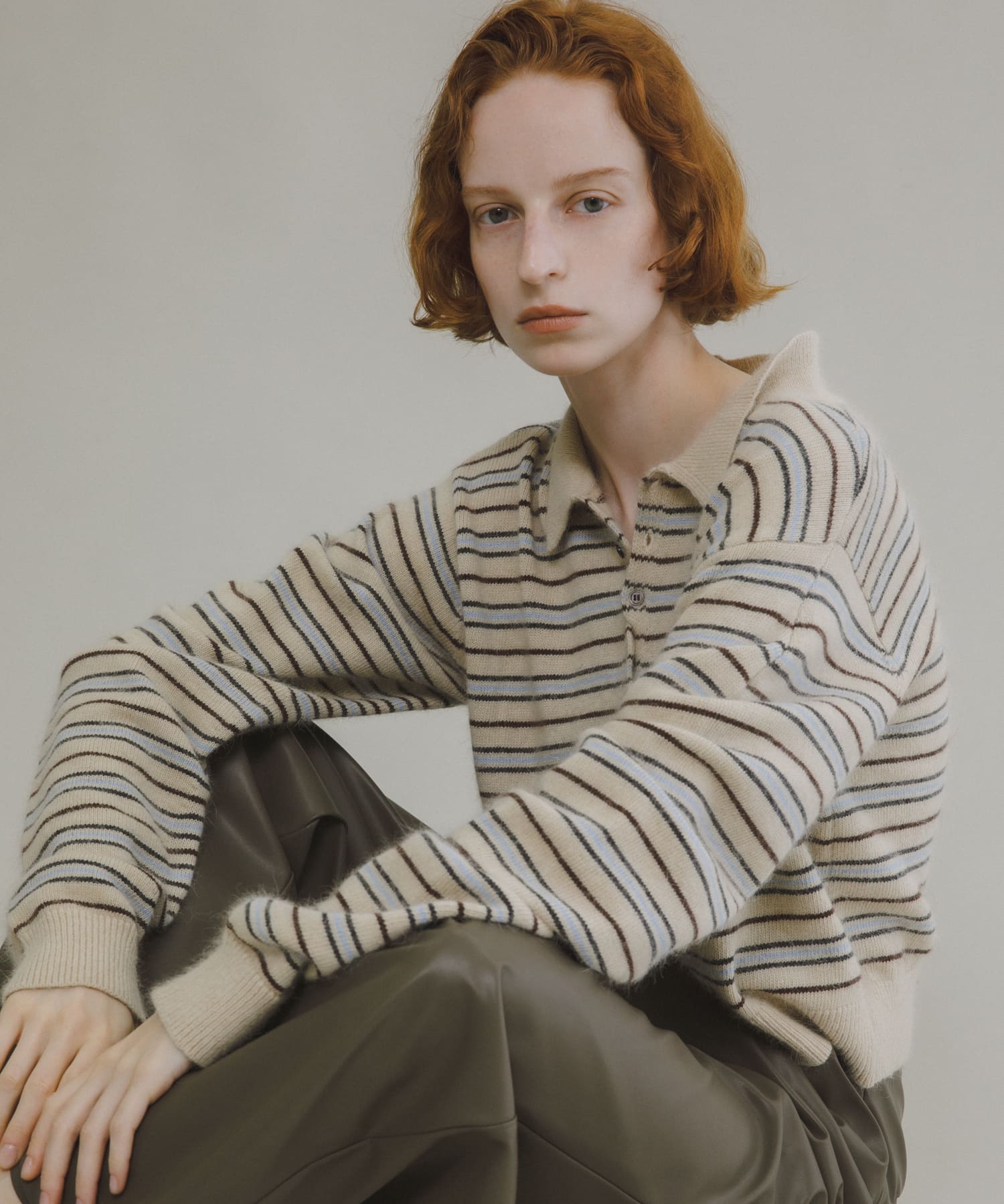 polo knit cardigan