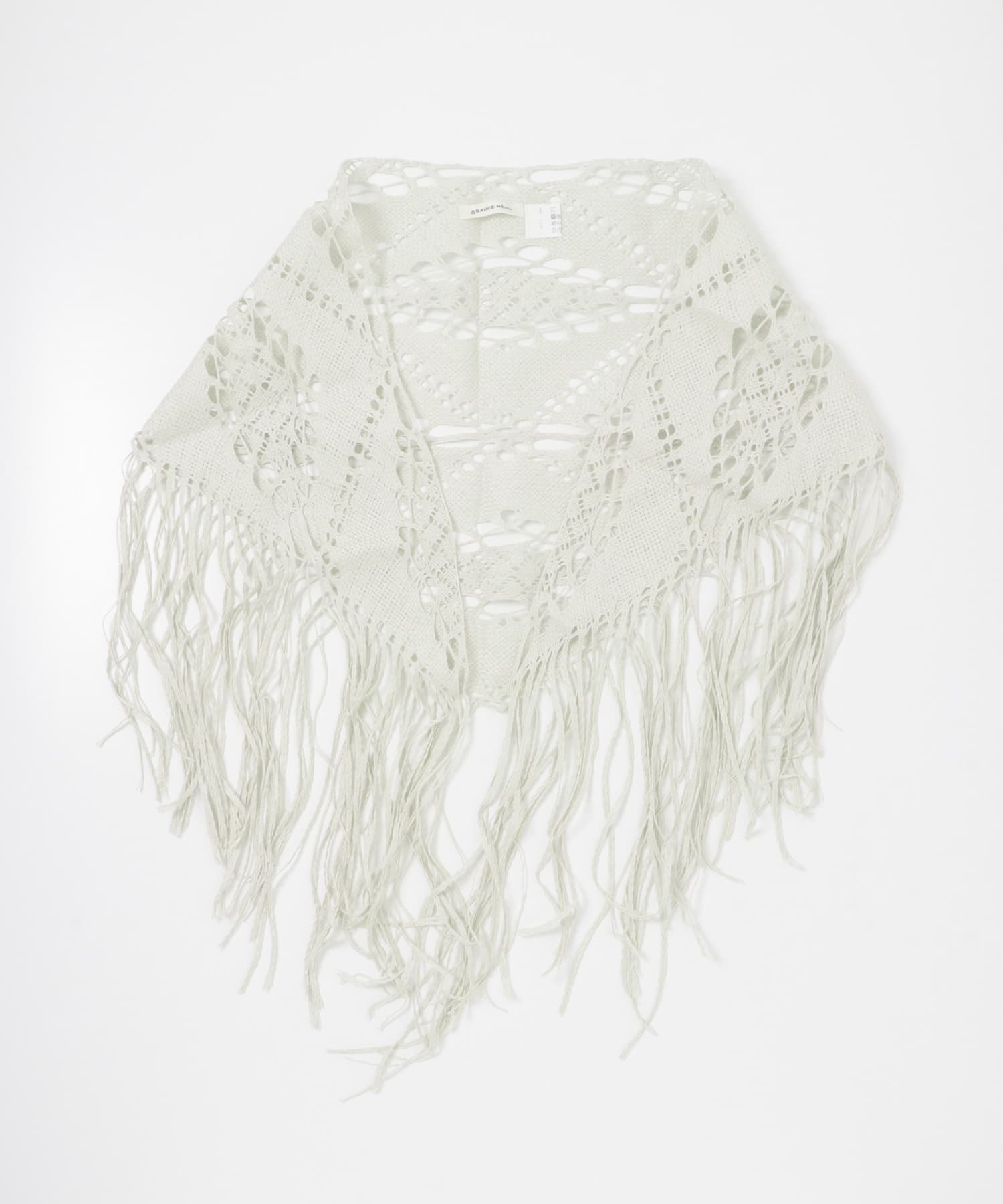 ASAUCE MELER　ギマコットントライアングルレースストール IceWhite One