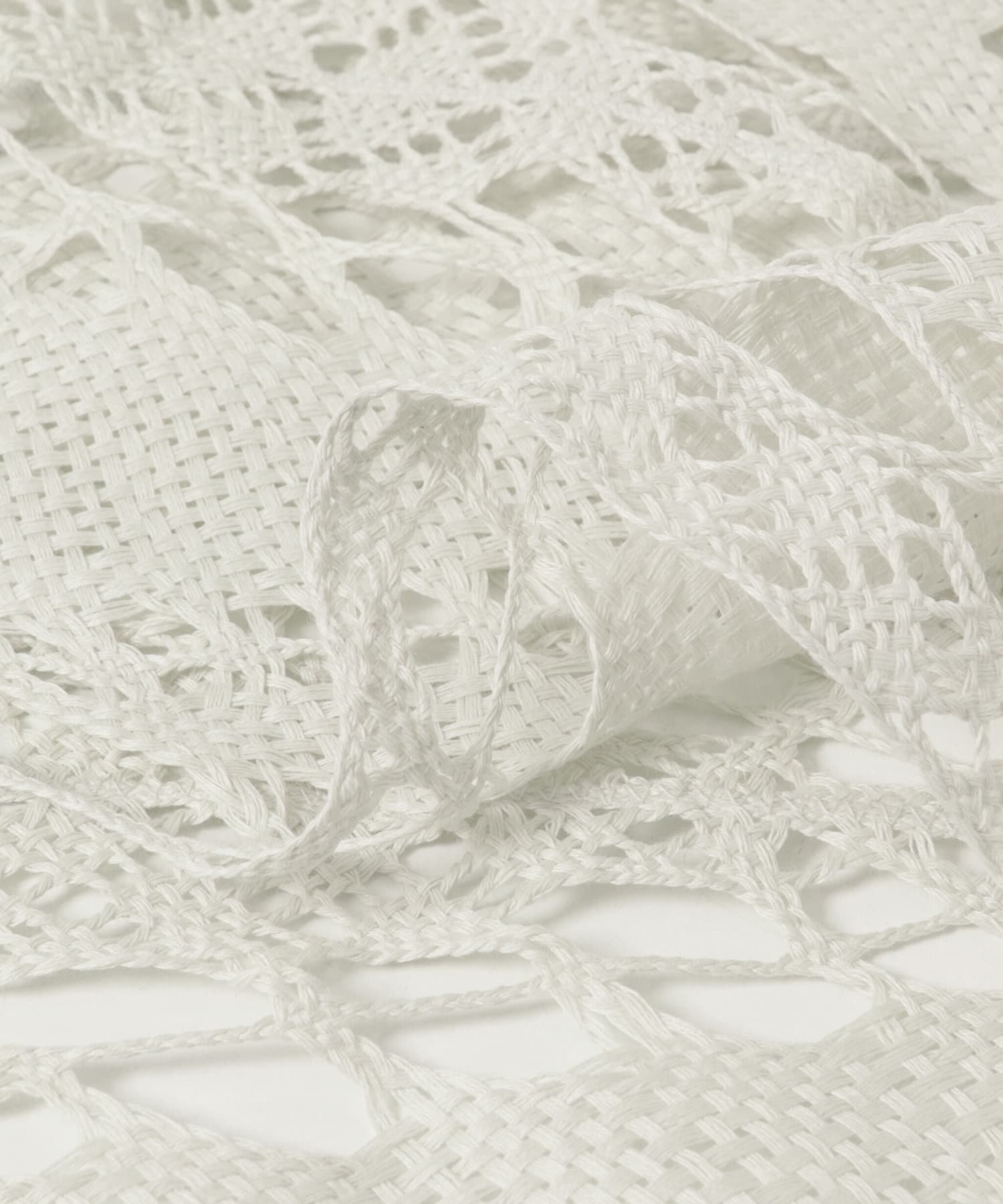 ASAUCE MELER　ギマコットントライアングルレースストール IceWhite One