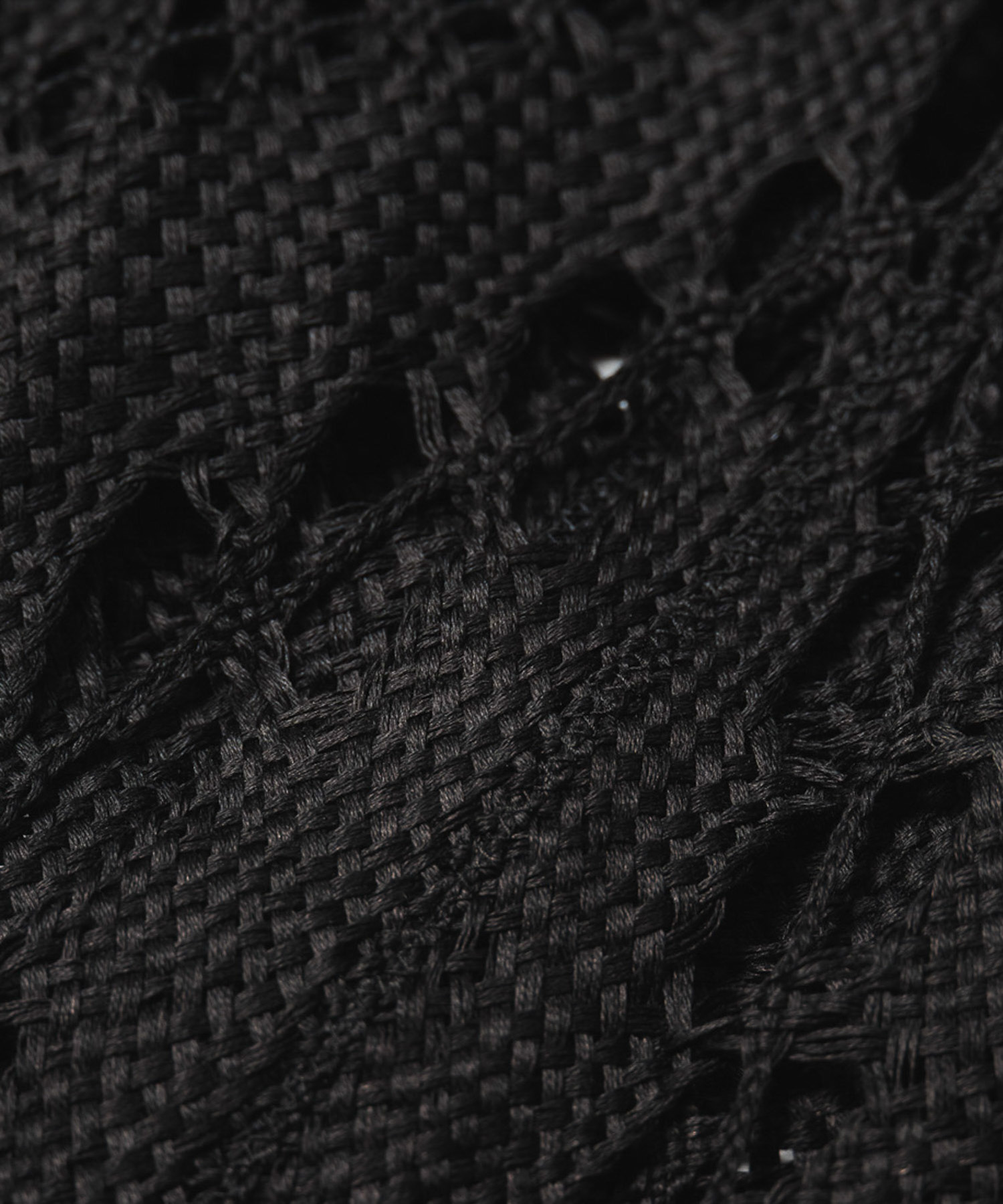 ASAUCE MELER　ギマコットントライアングルレースストール Black One