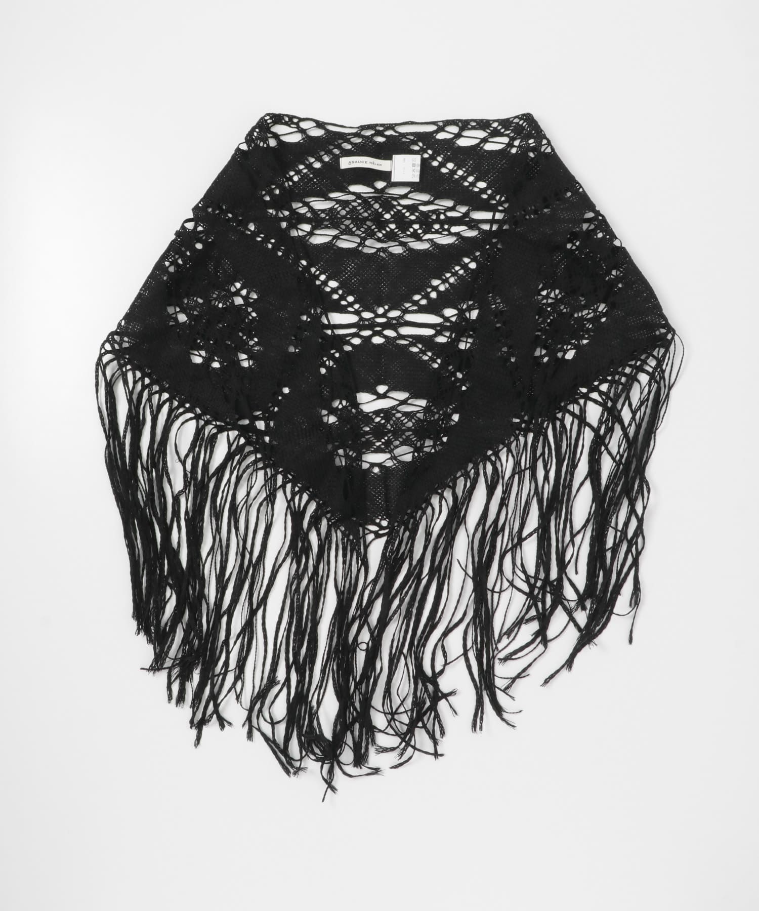 ASAUCE MELER　ギマコットントライアングルレースストール Black One