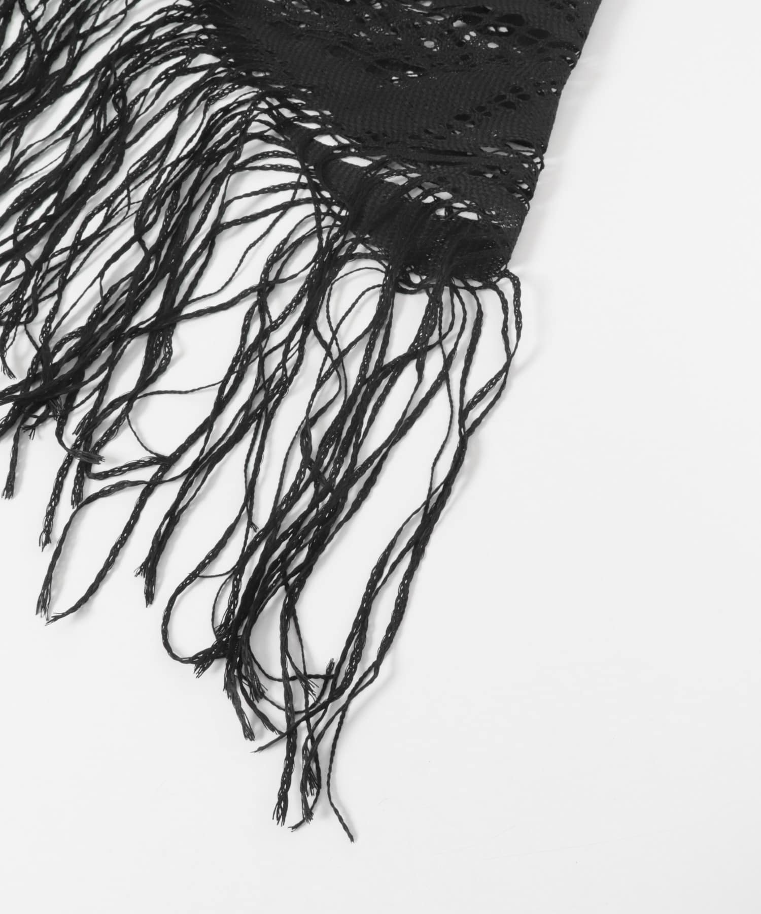 ASAUCE MELER　ギマコットントライアングルレースストール Black One