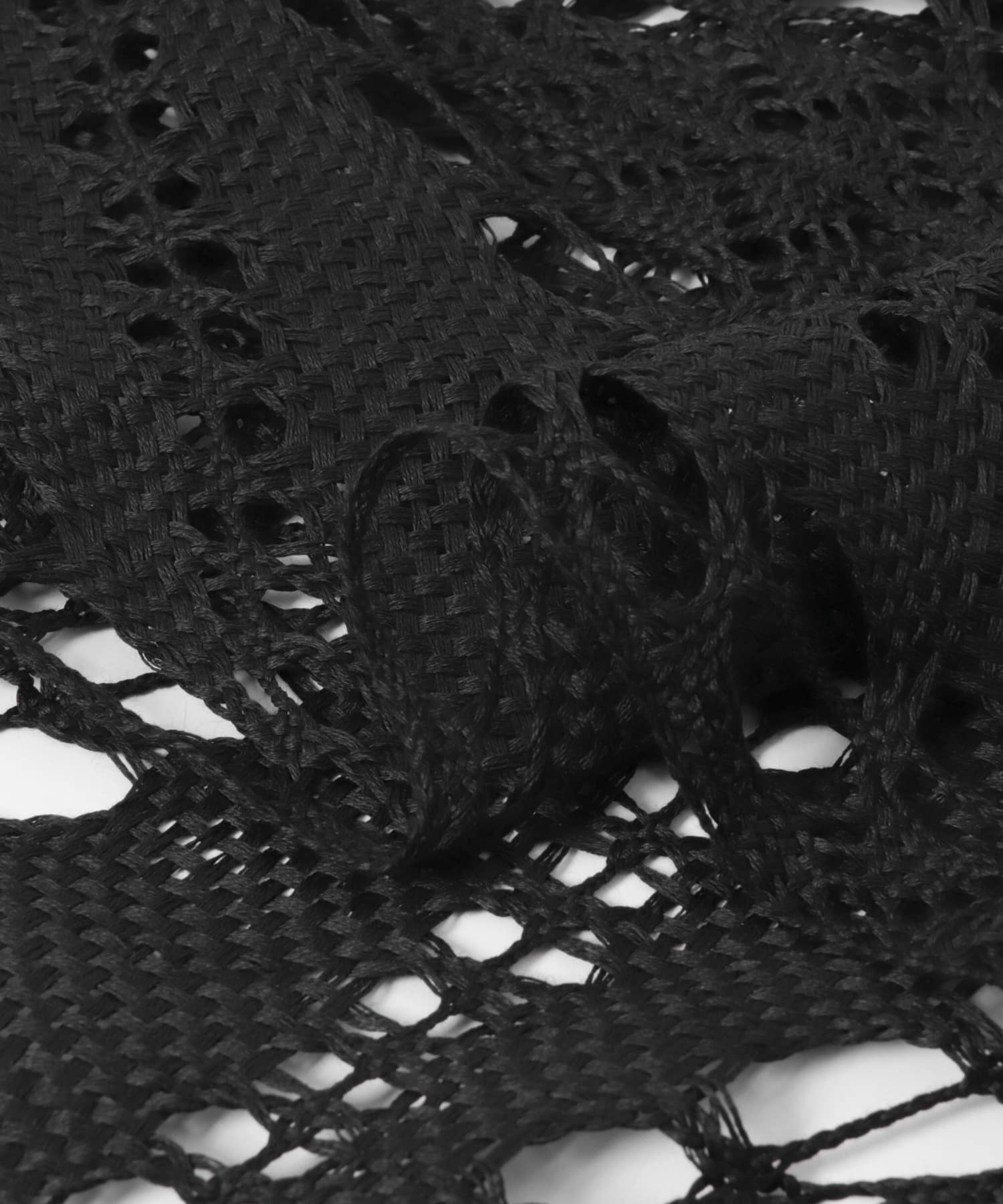 ASAUCE MELER　ギマコットントライアングルレースストール Black One