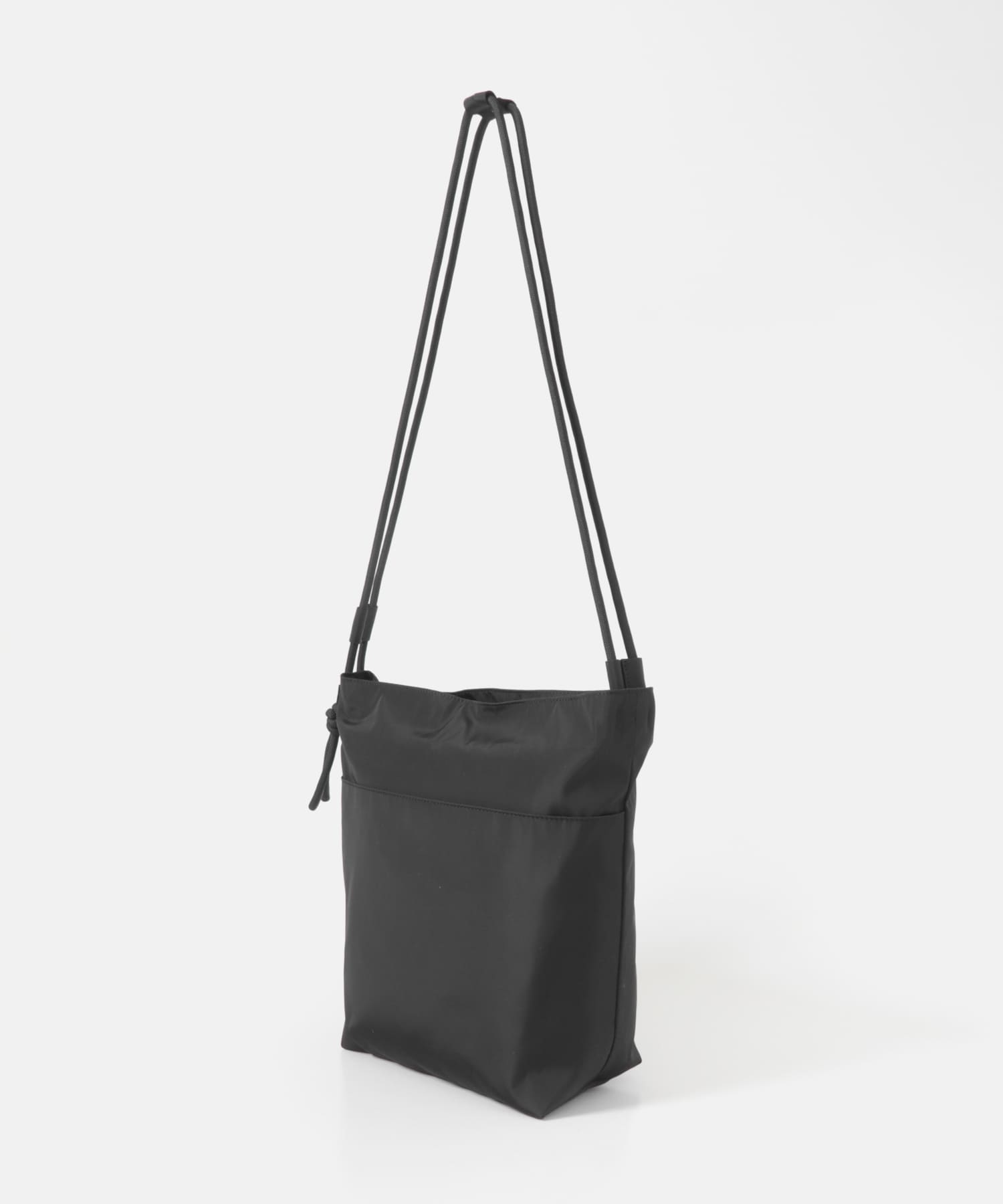 撥水コード紐ショルダーバッグ BLACK One