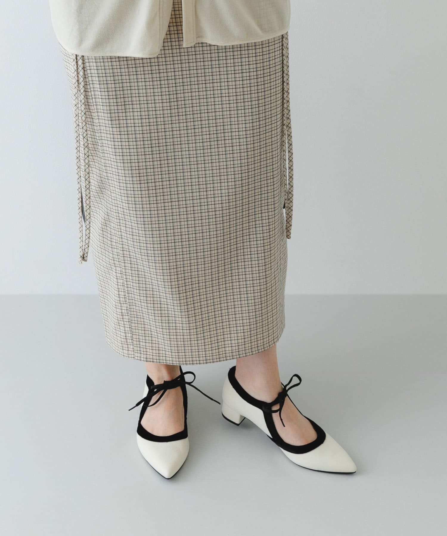『MADE IN JAPAN』 3センチヒールリボンパンプス OFFxBLK 36