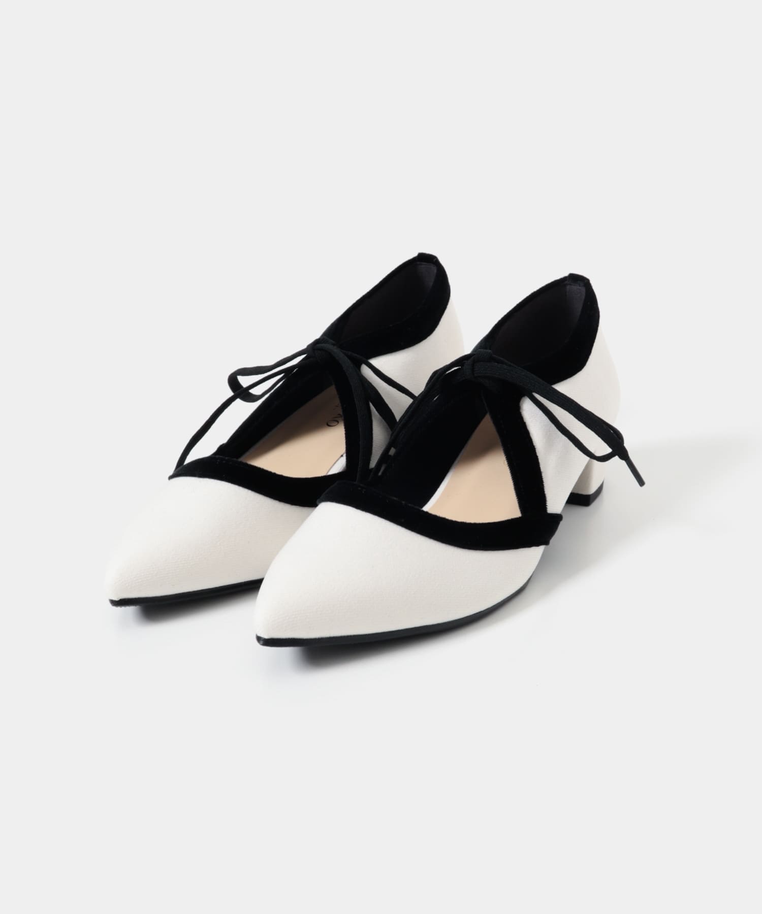 『MADE IN JAPAN』 3センチヒールリボンパンプス OFFxBLK 36