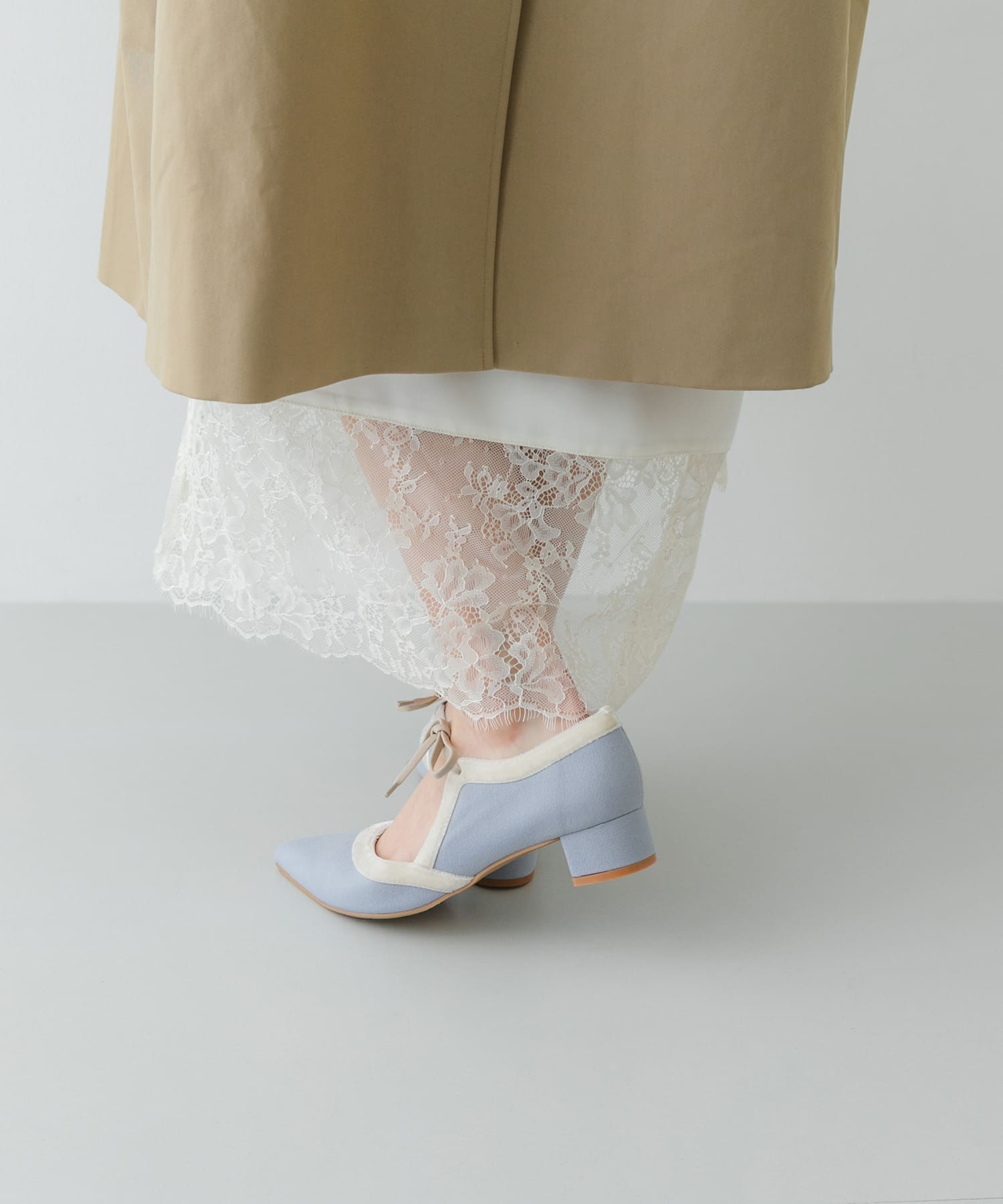 『MADE IN JAPAN』 3センチヒールリボンパンプス SAXxOFF 36