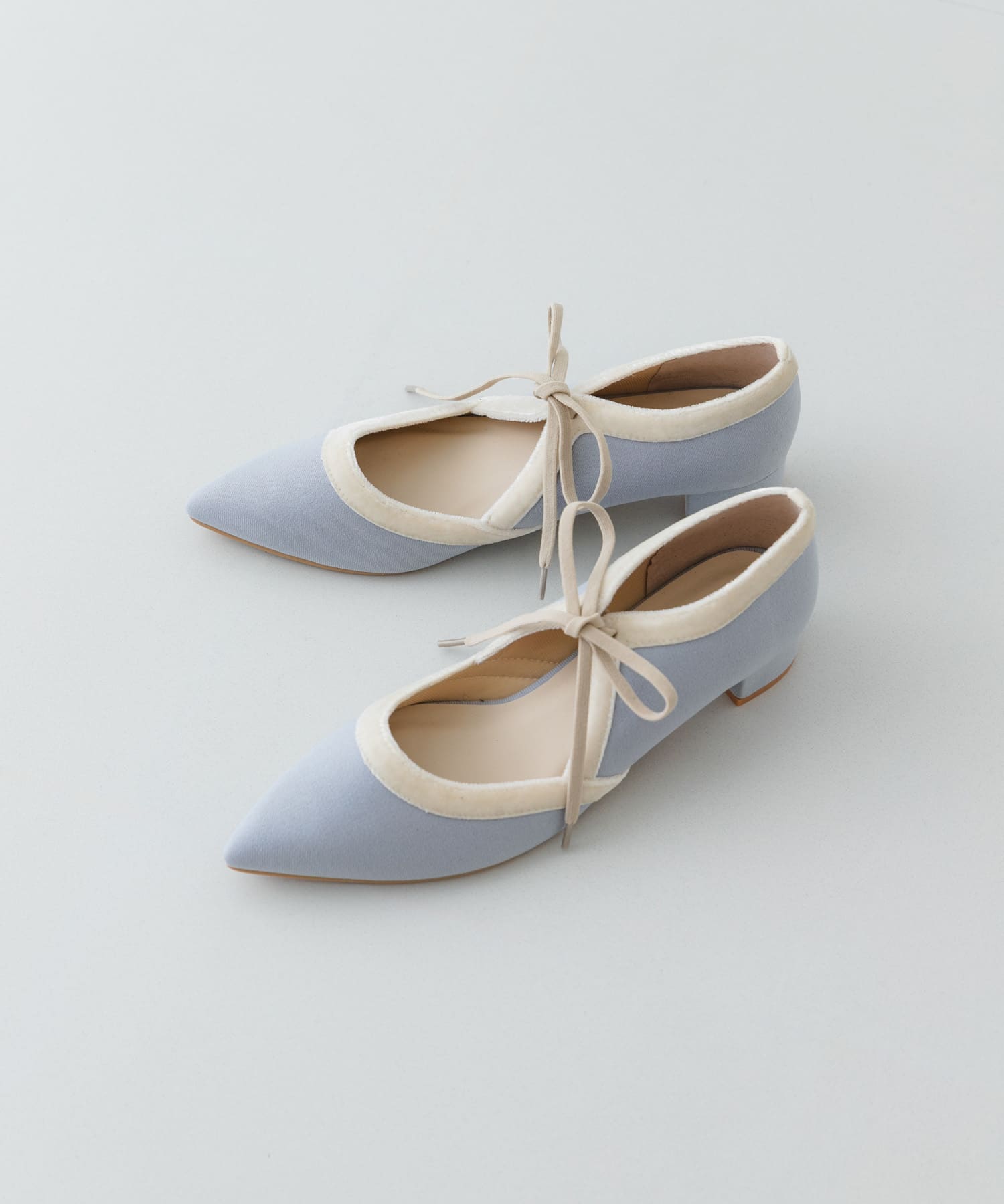 『MADE IN JAPAN』 3センチヒールリボンパンプス SAXxOFF 36