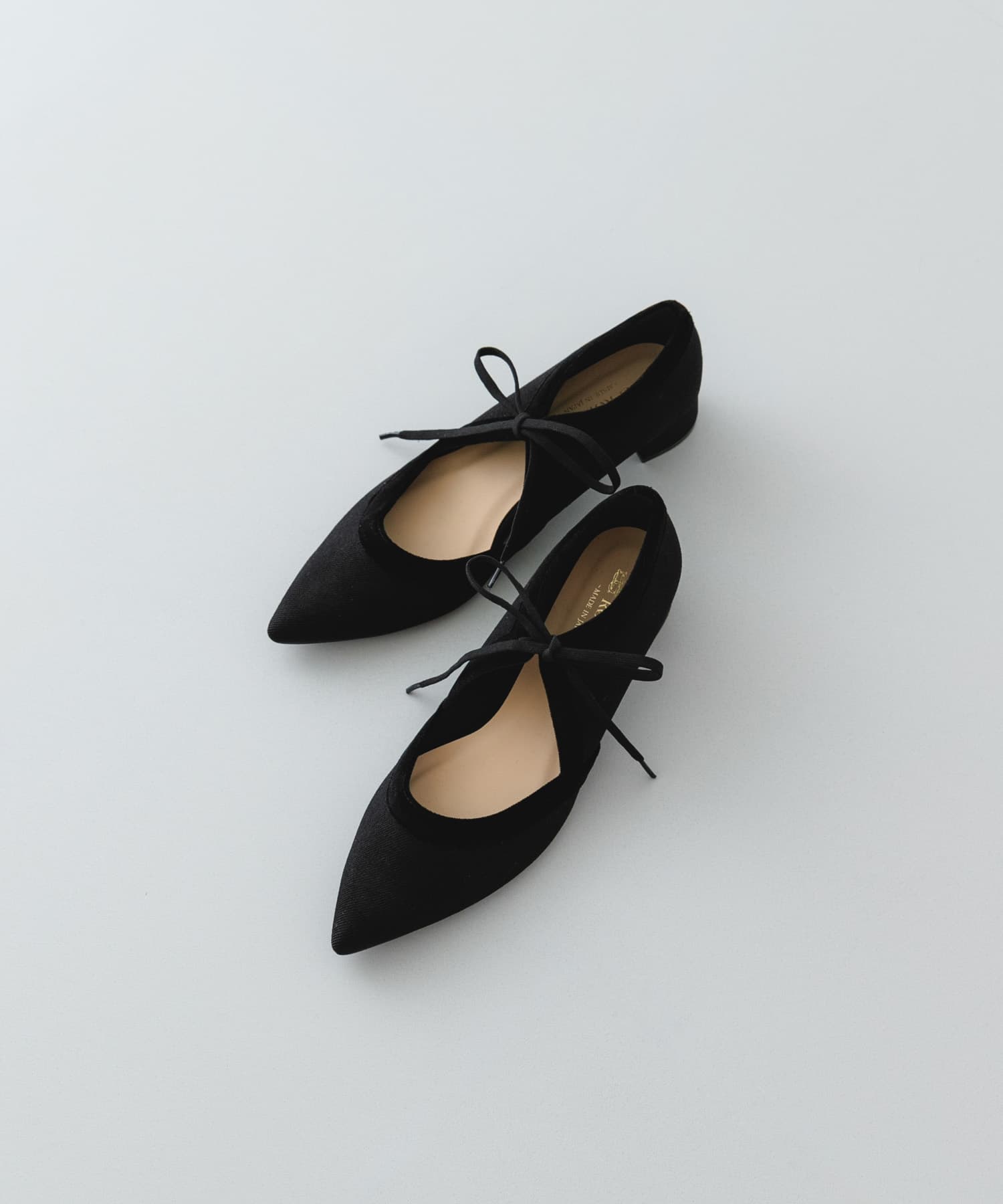 『MADE IN JAPAN』 3センチヒールリボンパンプス BLKxBLK 36